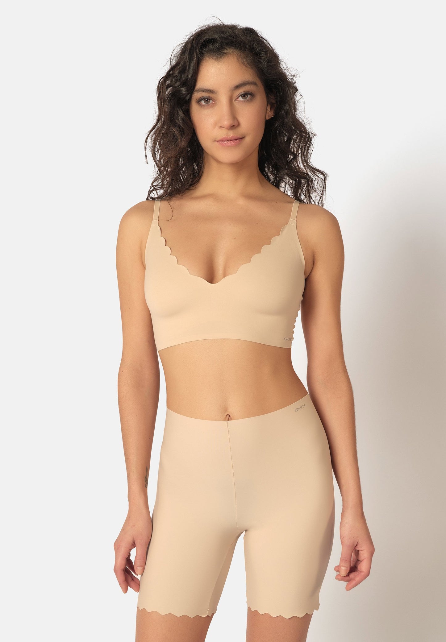 Skiny Damen Bustier herausnehmbare Pads Micro Essentials (Beige)