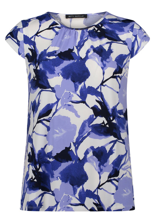 Rundhals-Shirt (Cream/blue)