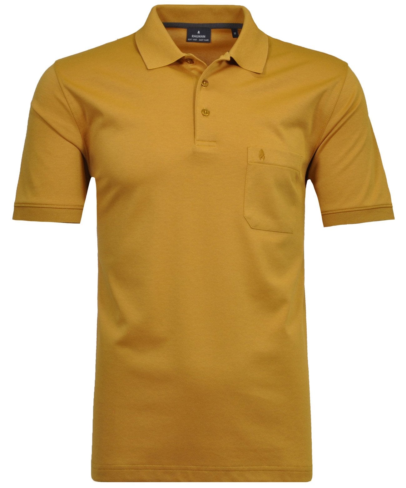 Softknit-Polo mit Brusttasche, kurzarm (Mais)