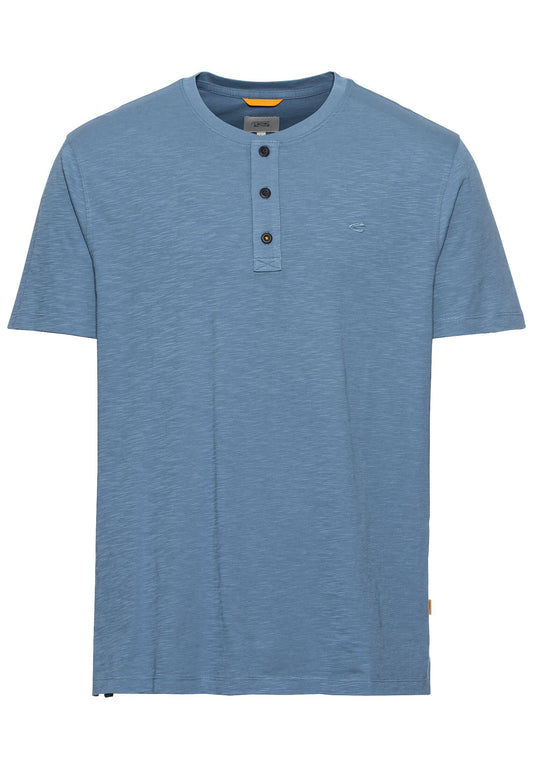 Henley-Shirt aus zertifiziertem Organic Cotton (Elemental Blue)