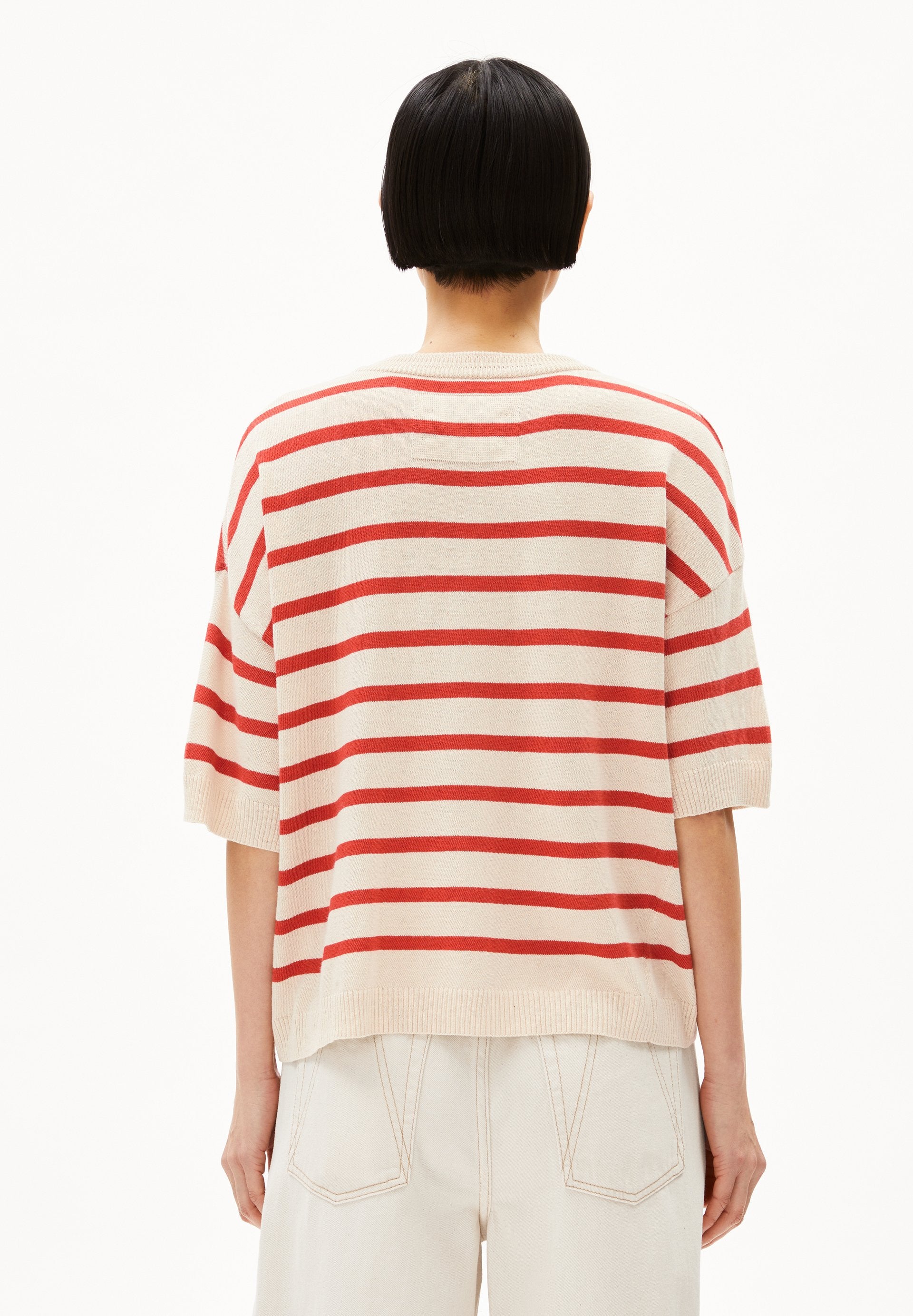 Lizaa Lino Stripes (Raw White-coral)