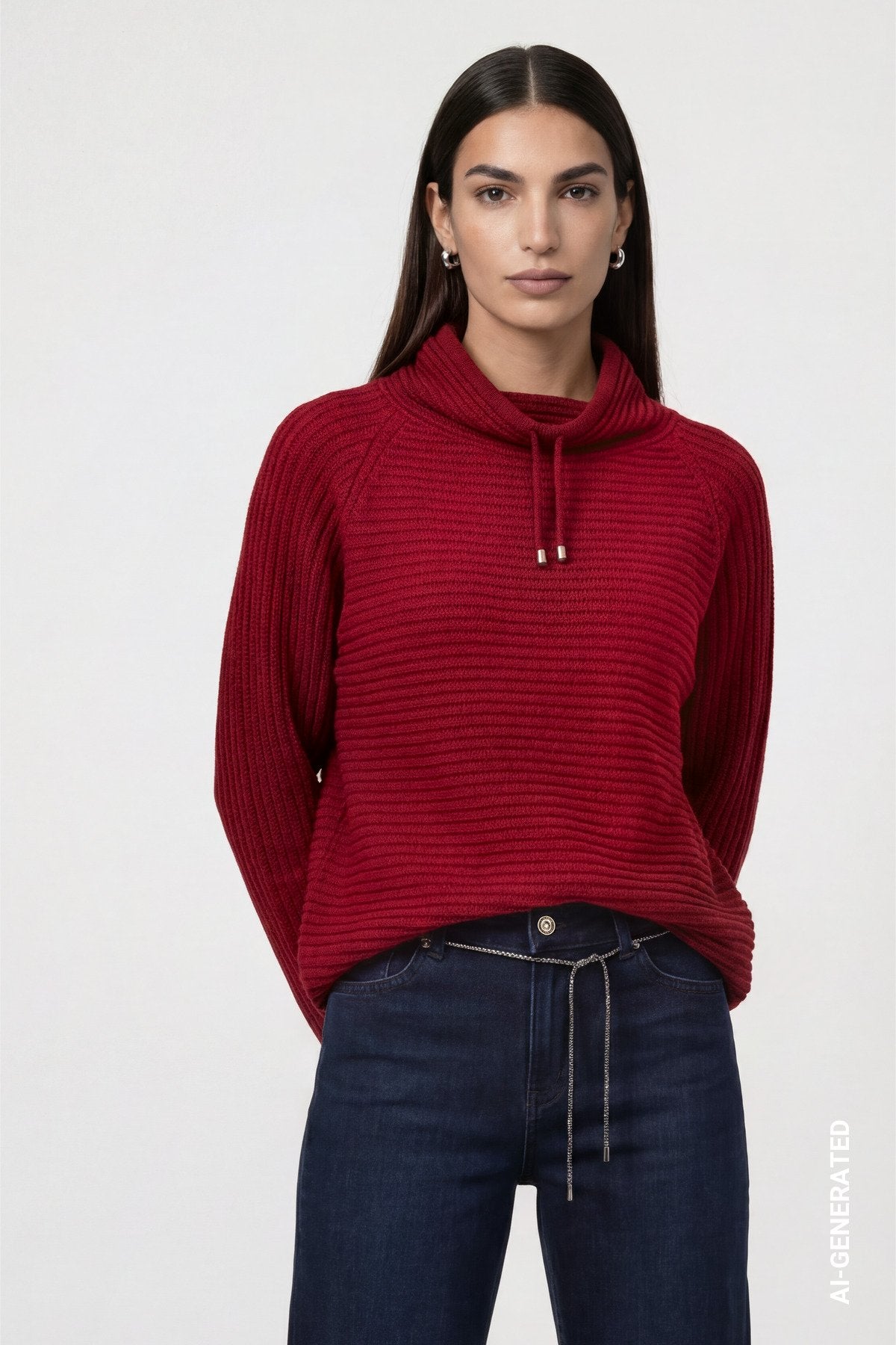 Pullover mit Rippenstruktur (Red Dahlia)