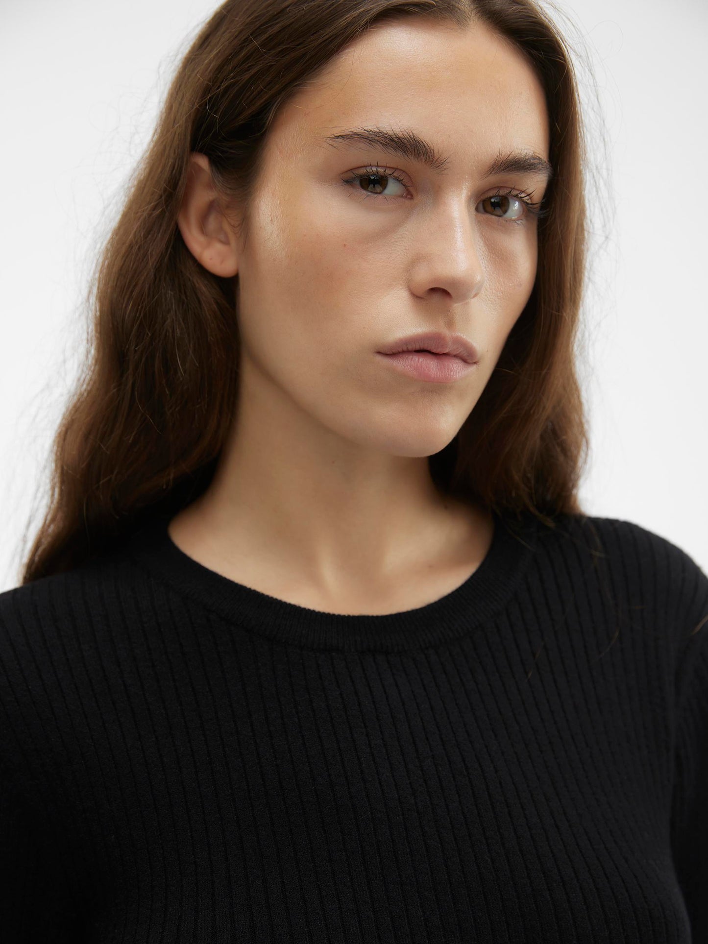 Vmgold Rib Ls O-neck Pullover (Birch/w. B)