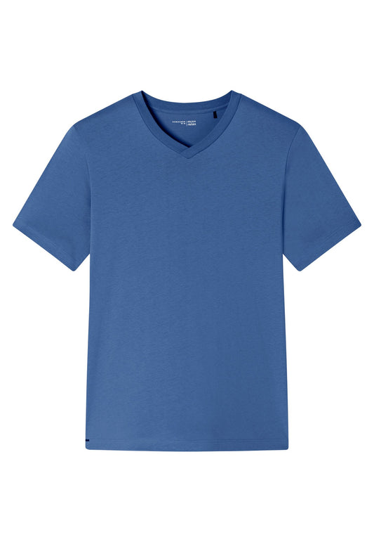 T-Shirt V-Ausschnitt (Atlantikblau)