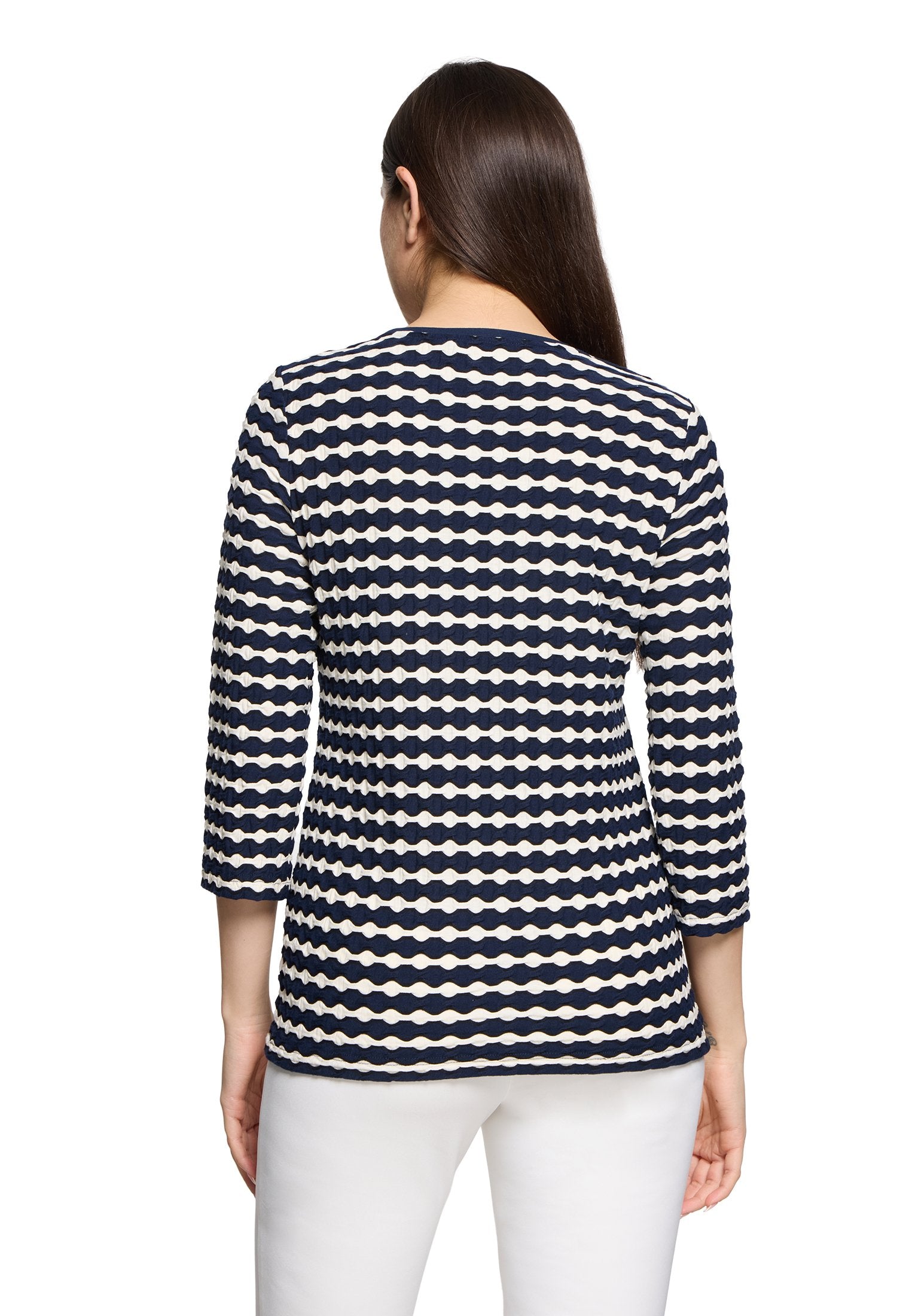 Basic Shirt (Dark Blue/cream)