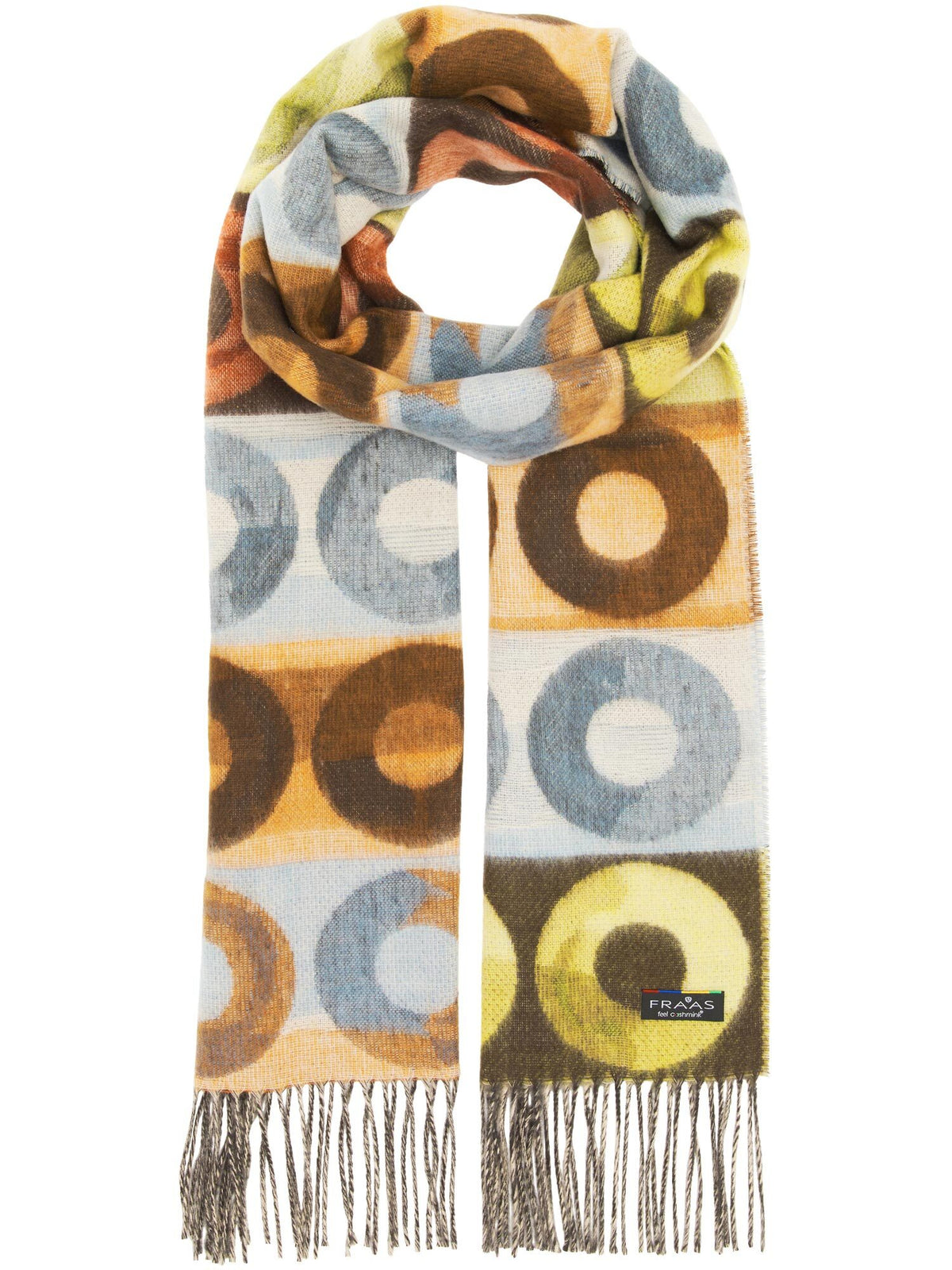 Polyacryl Schal Cashmink-Schal mit geometrischem Kreis-Design (Brownie)