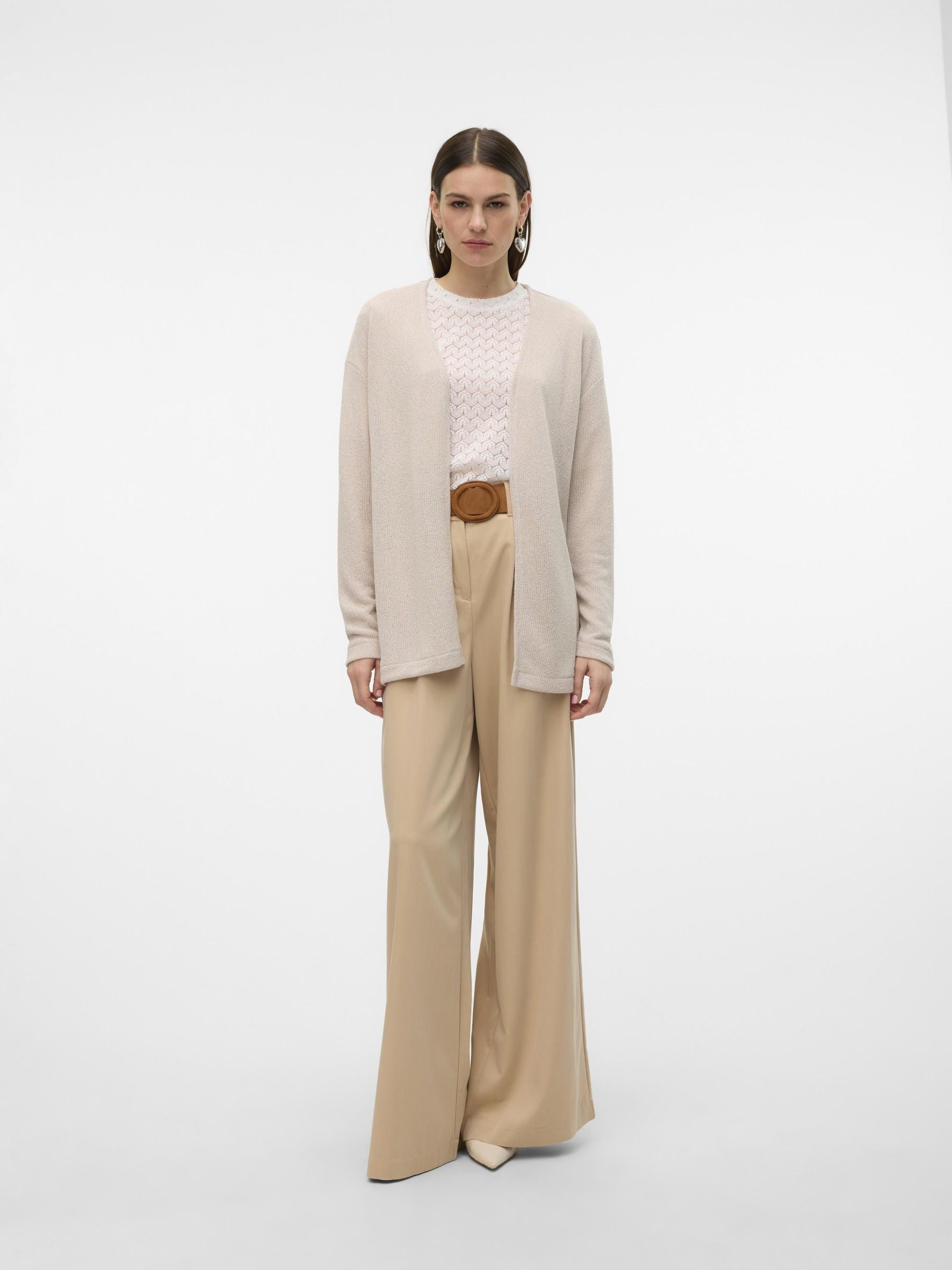 Vmeddie Ls Open Cardigan Ga Noos (Oatmeal)