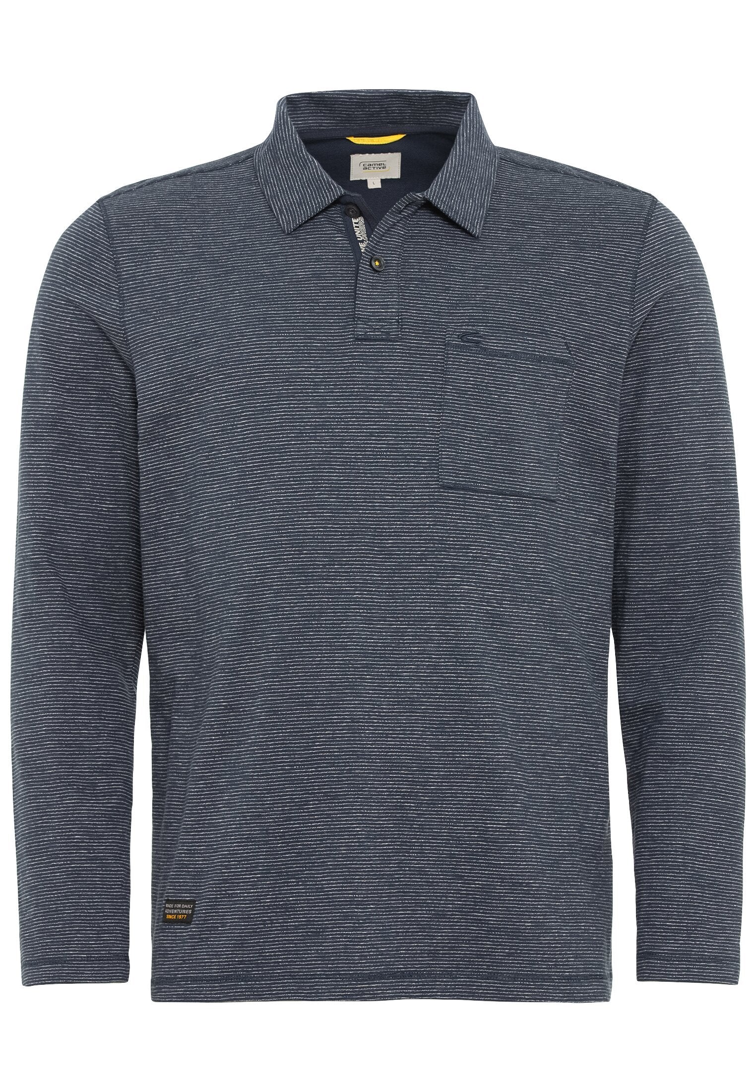 Langarm Poloshirt aus reiner Baumwolle (Night Blue)