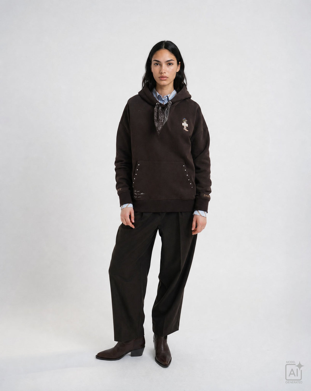 Oversize Crazy Hoodie (Dark Choc)