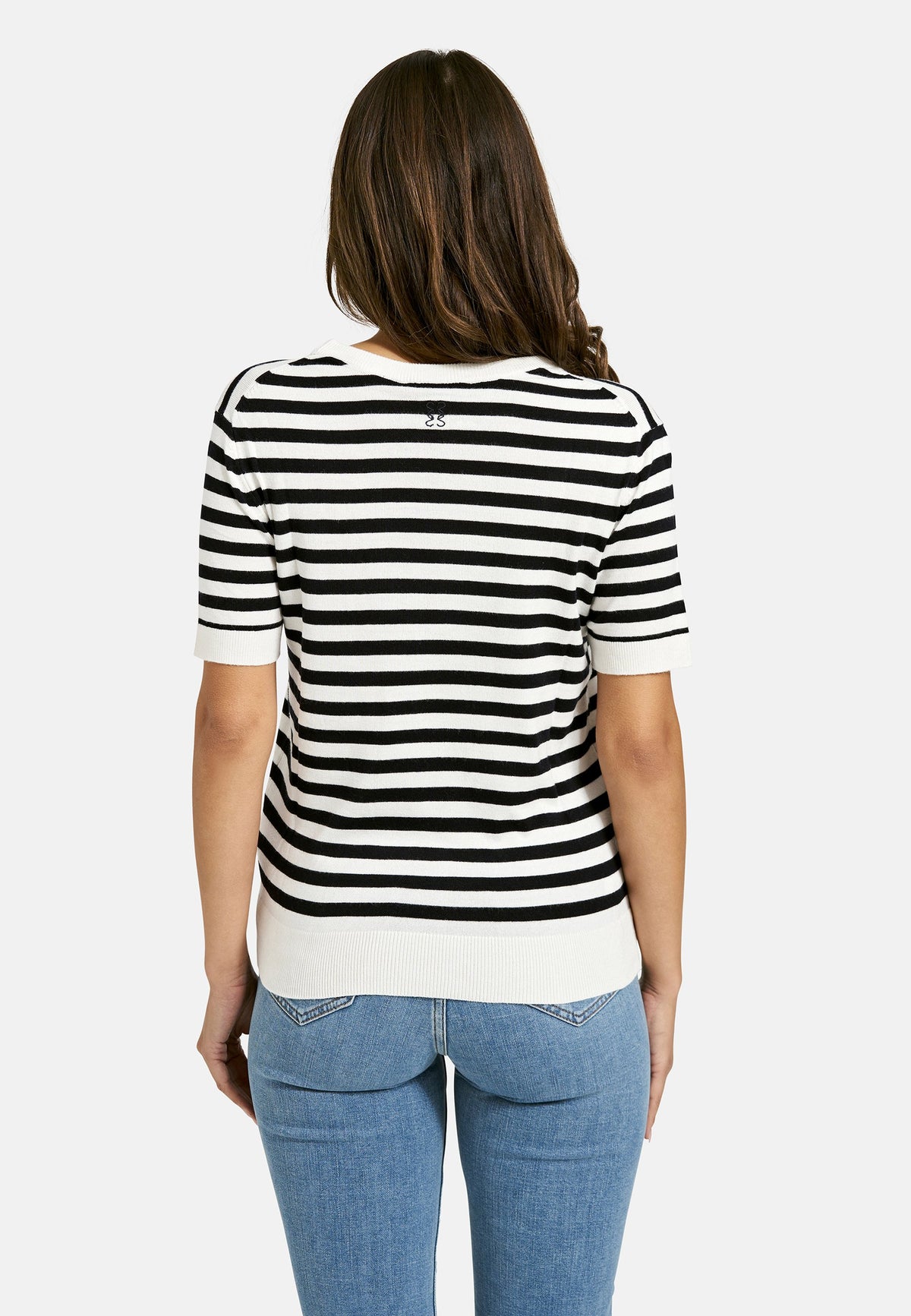 Striped Half Slv Pullover (Marine Print)