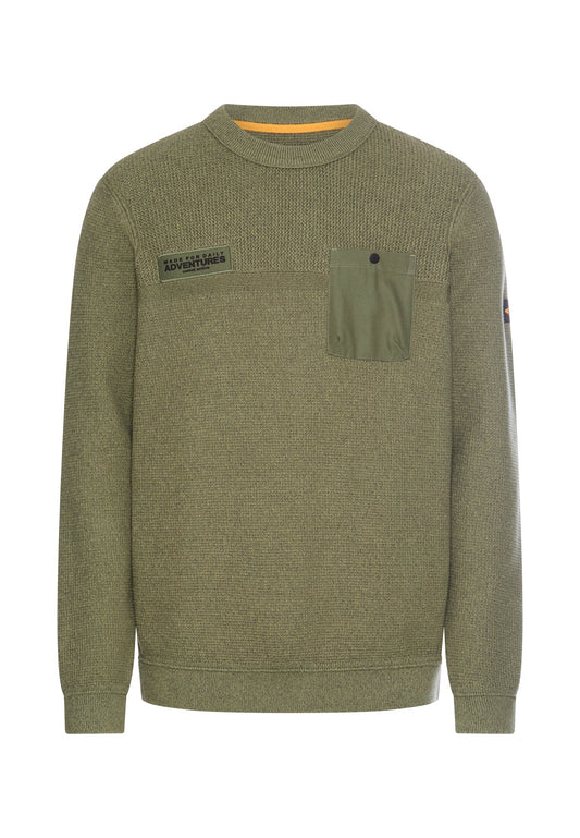 Strickpullover mit Brusttasche (Leaf Green)
