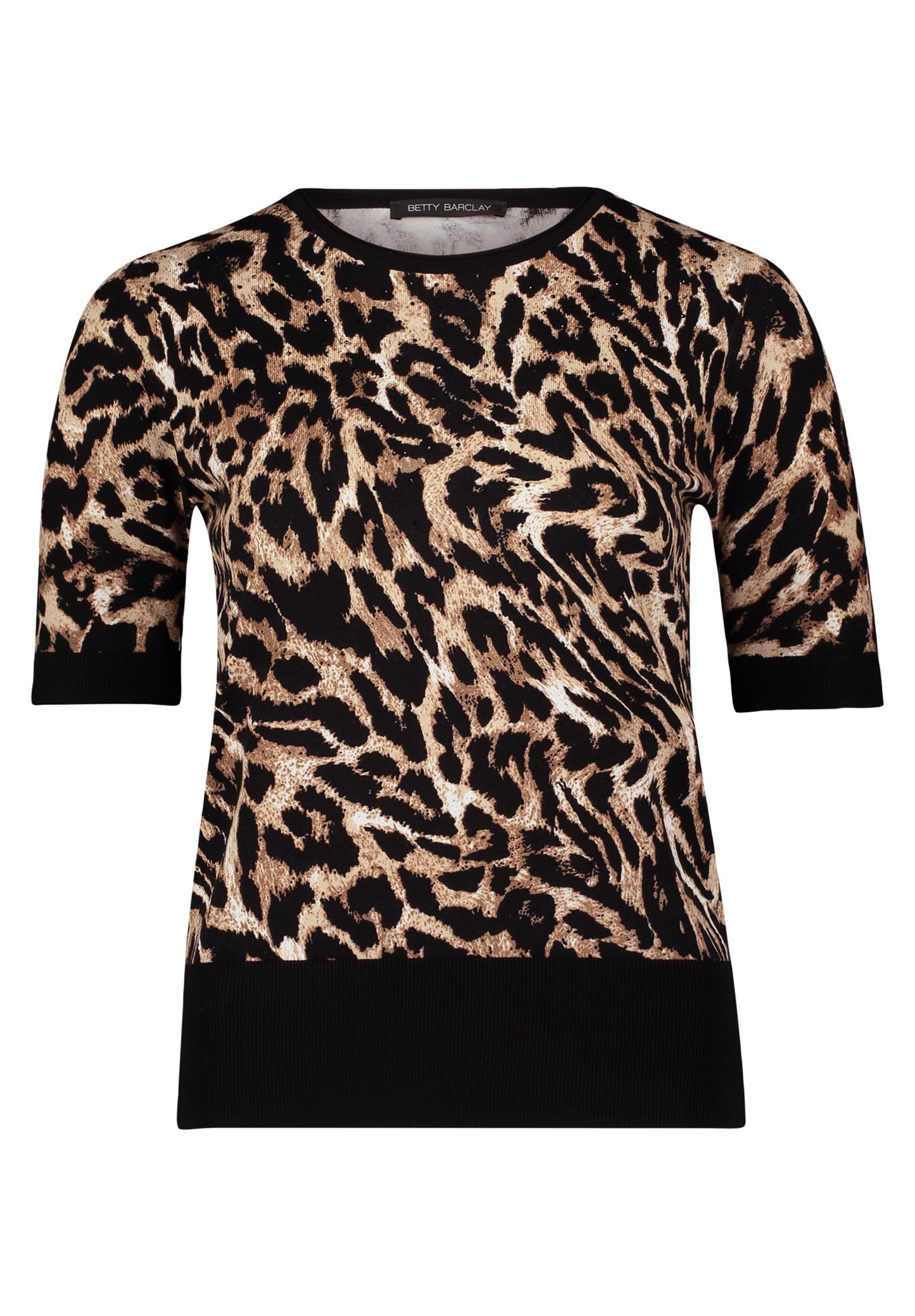 Feinstrickpullover (Black/beige)