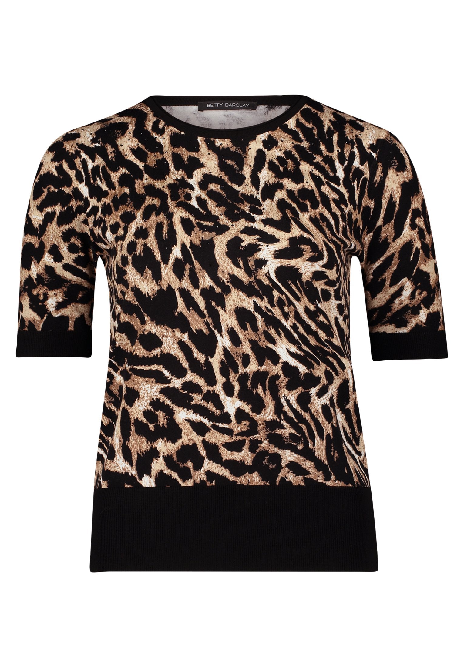 Feinstrickpullover (Black/beige)