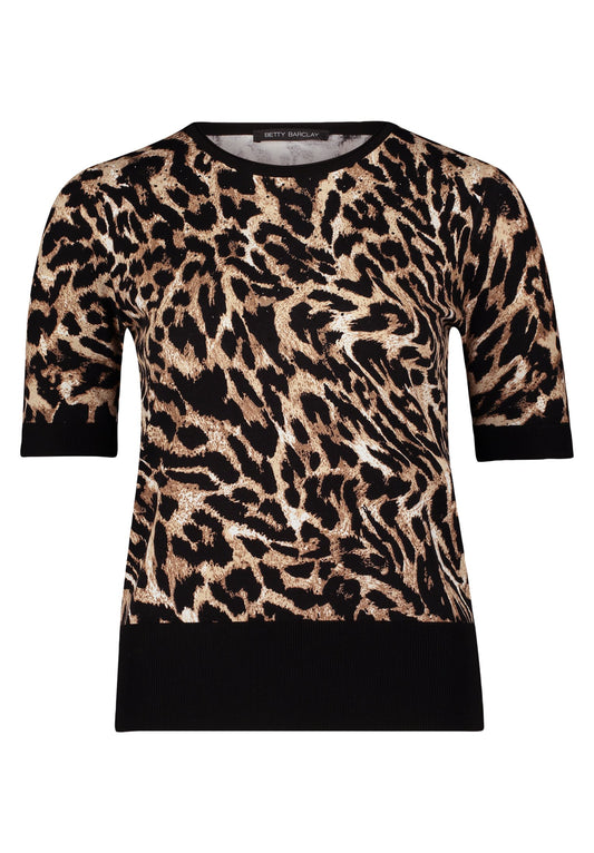 Feinstrickpullover (Black/beige)