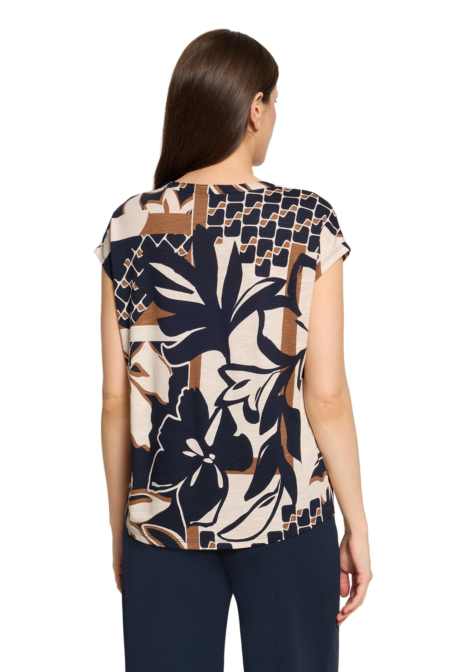 Casual-Shirt (Dark Blue/natur)