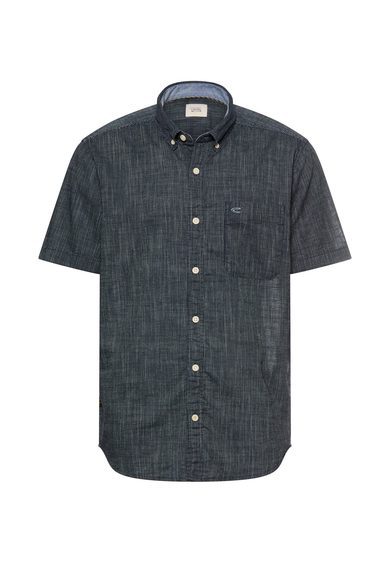 Kurzarmhemd mit Kontrastdetails (Dark Navy)