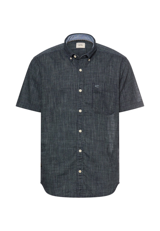 Kurzarmhemd mit Kontrastdetails (Dark Navy)