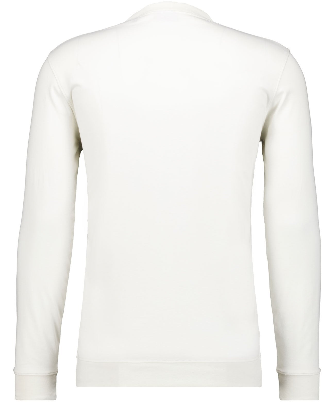 Pima Langarmshirt Rundhals mit Bündchen (Ecru)