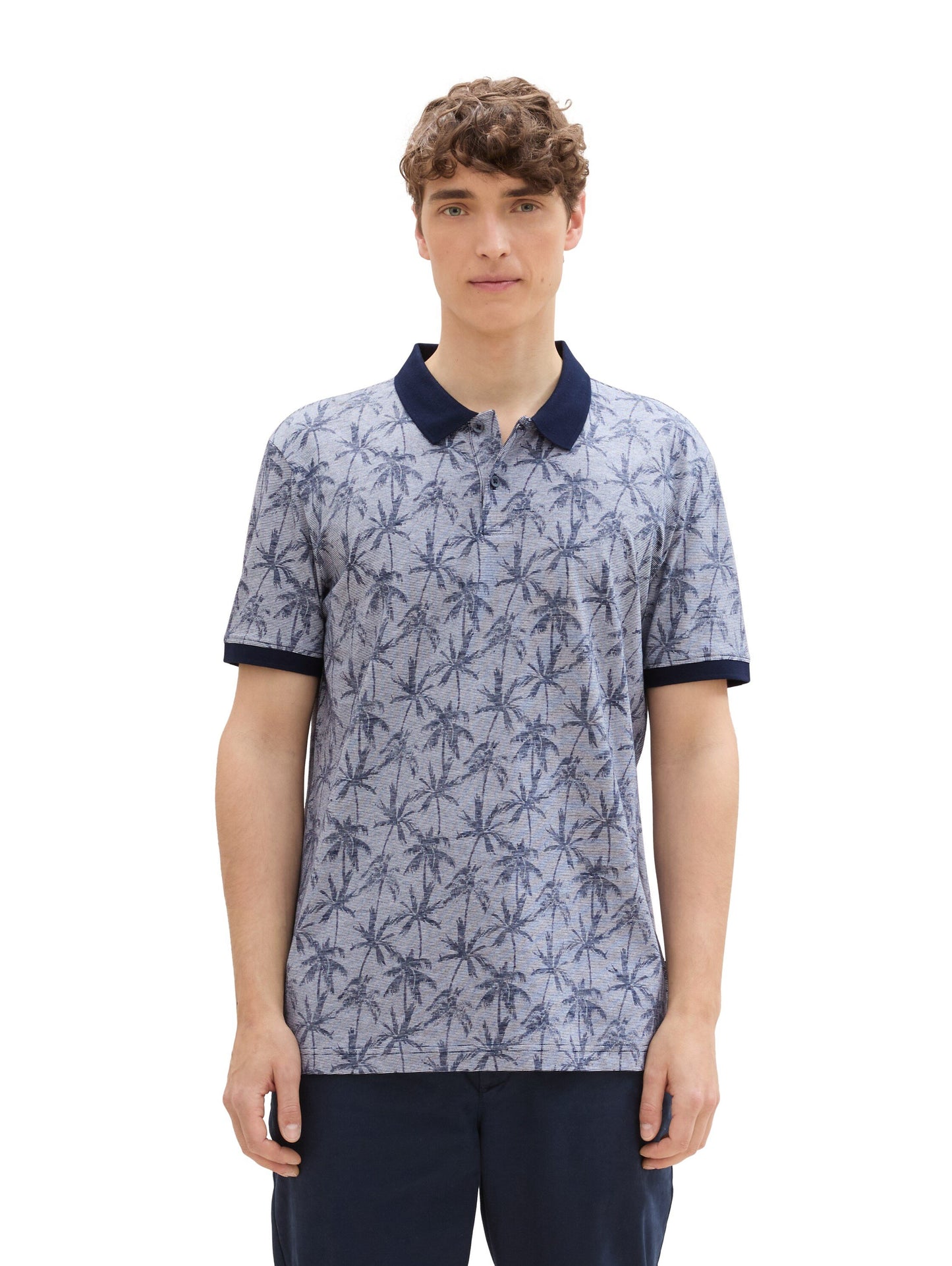 all over printed polo (Navy Summer Pa)