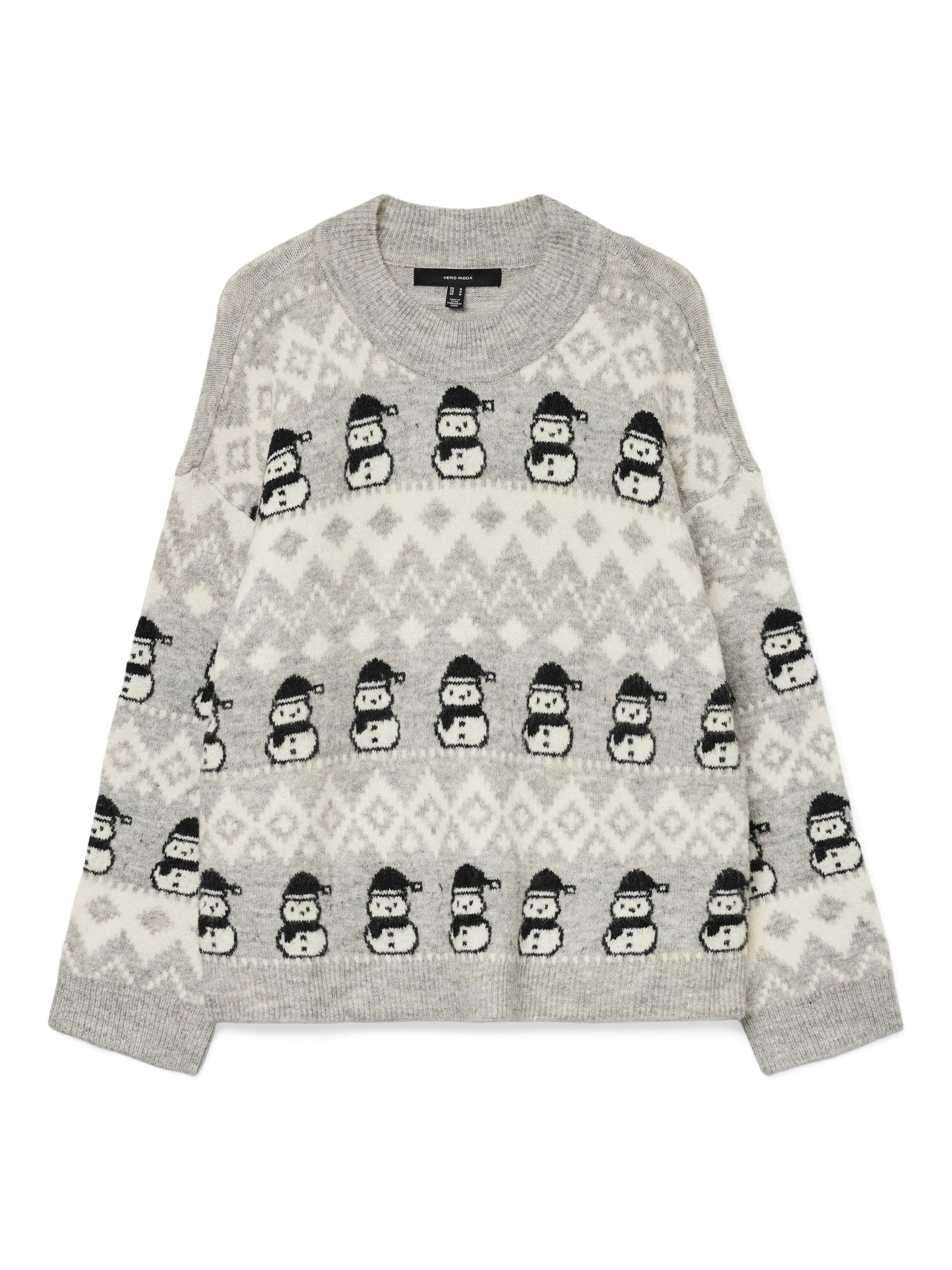 Vmfrostsnowman Ls O-neck Pullover Xmas (Light Grey)