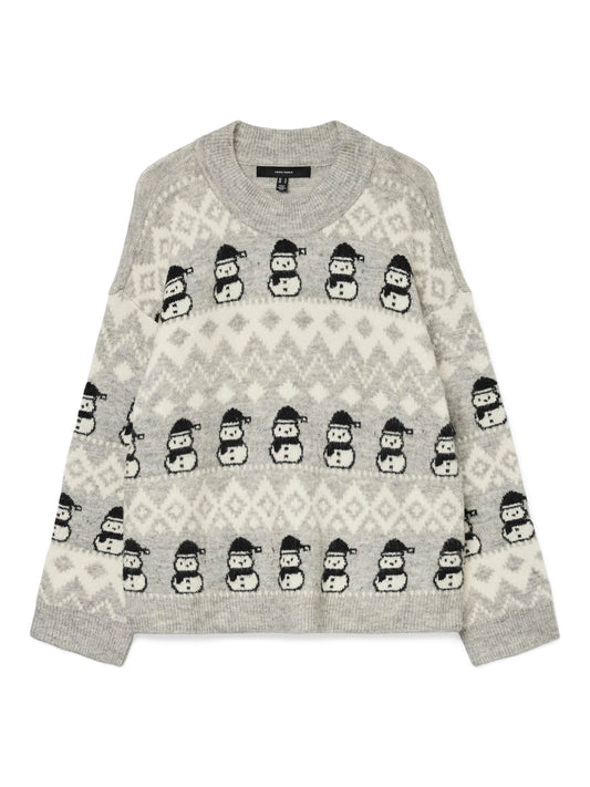Vmfrostsnowman Ls O-neck Pullover Xmas (Light Grey)