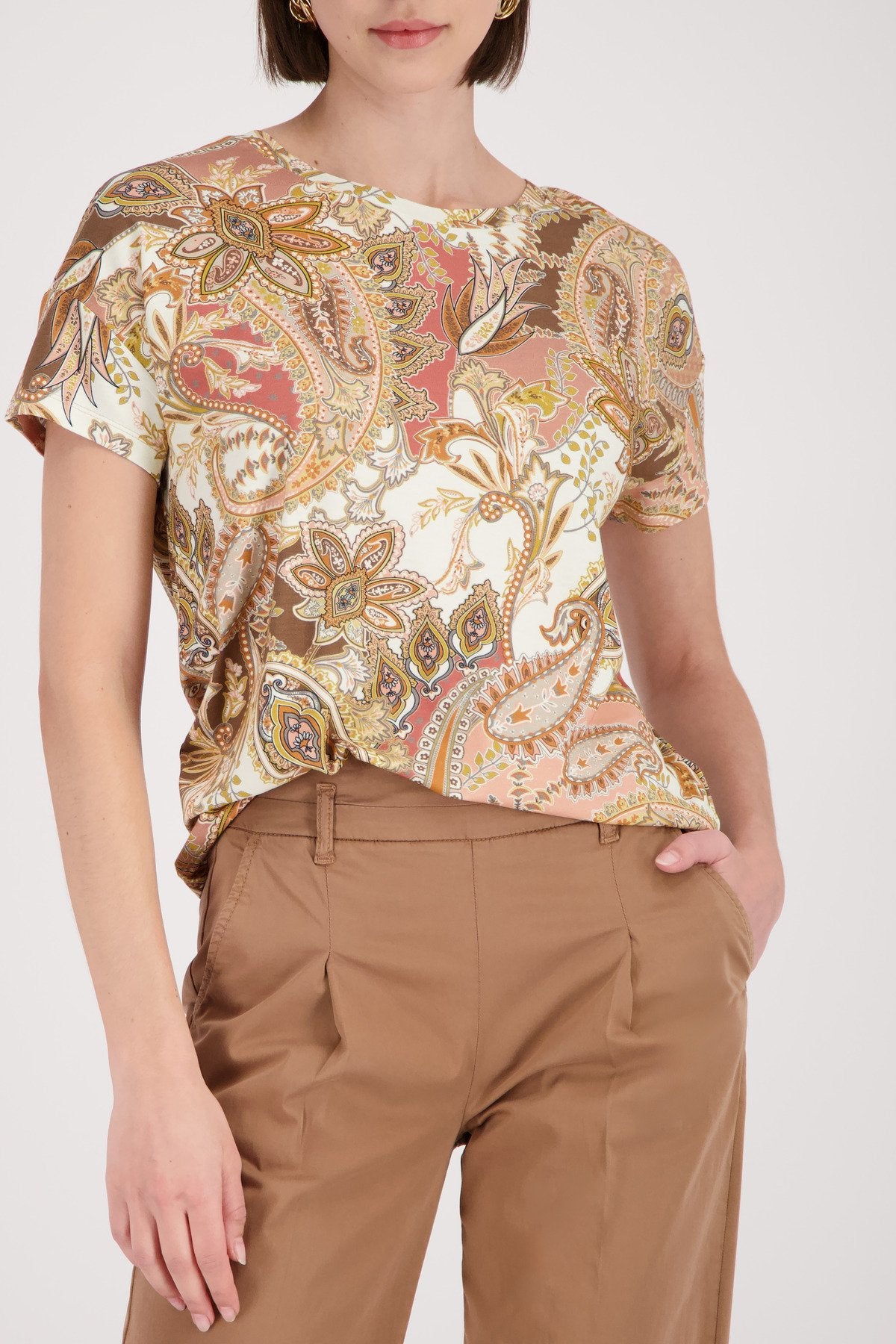 T-Shirt (Mocca Gemustert)
