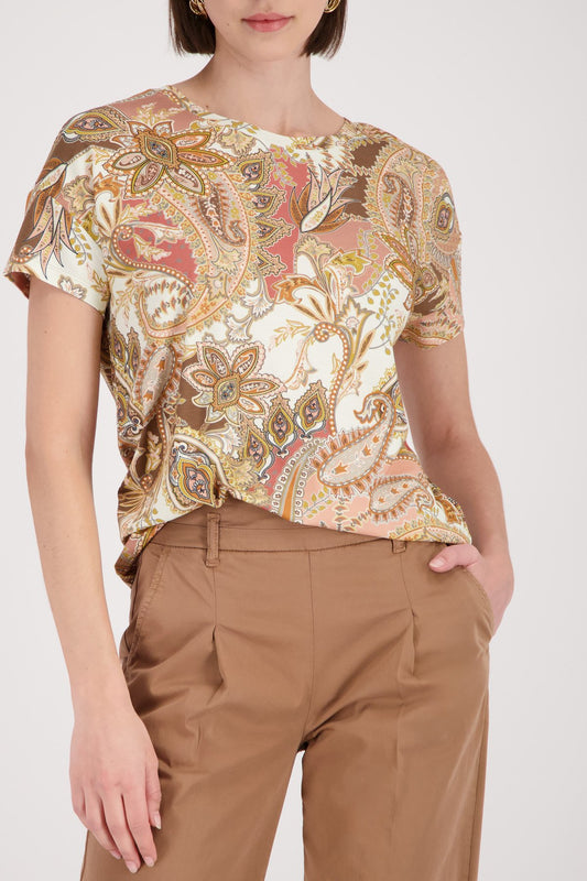 T-Shirt (Mocca Gemustert)