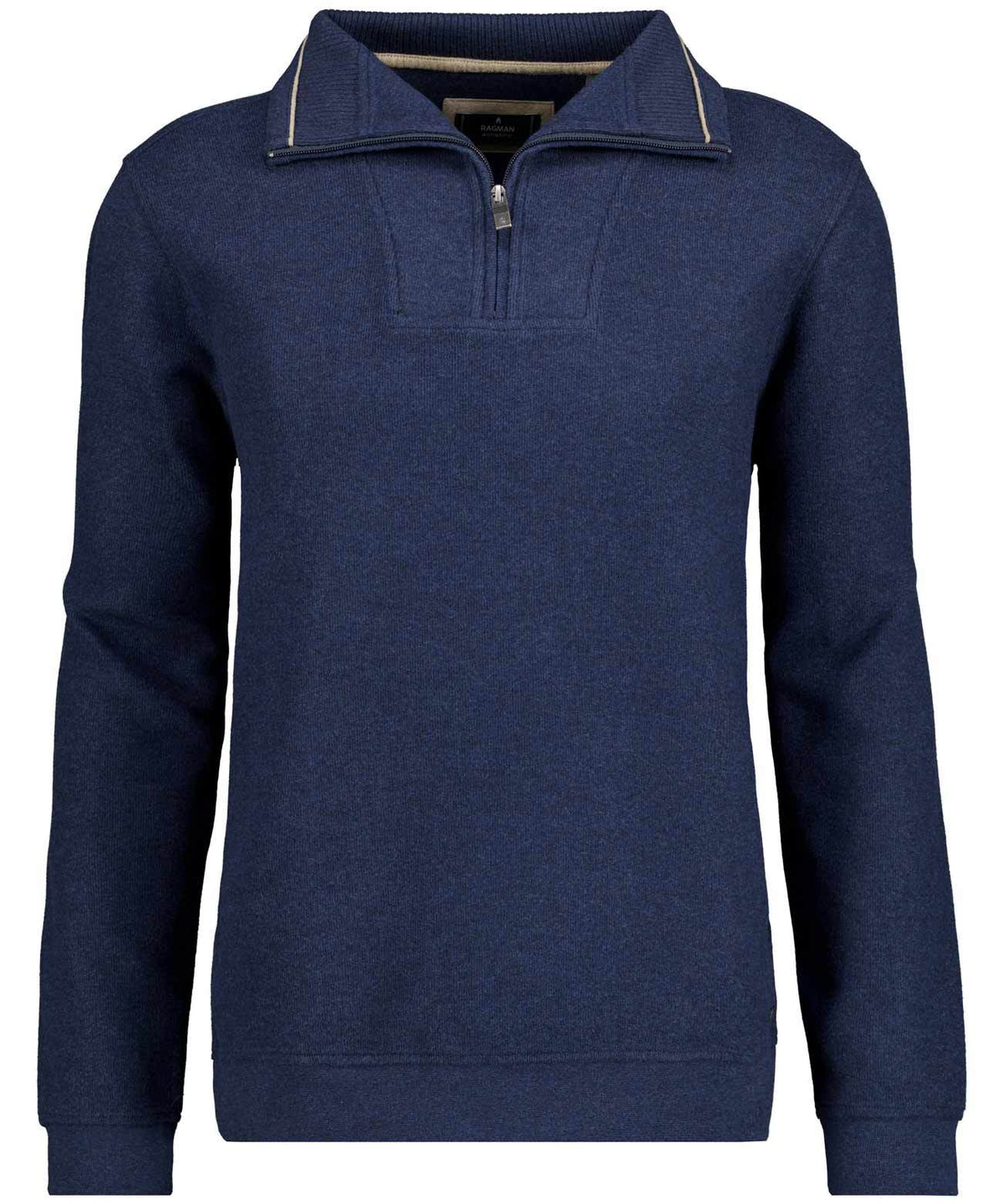 Sweatshirt mit Troyer-Kragen (Dunkelblau)
