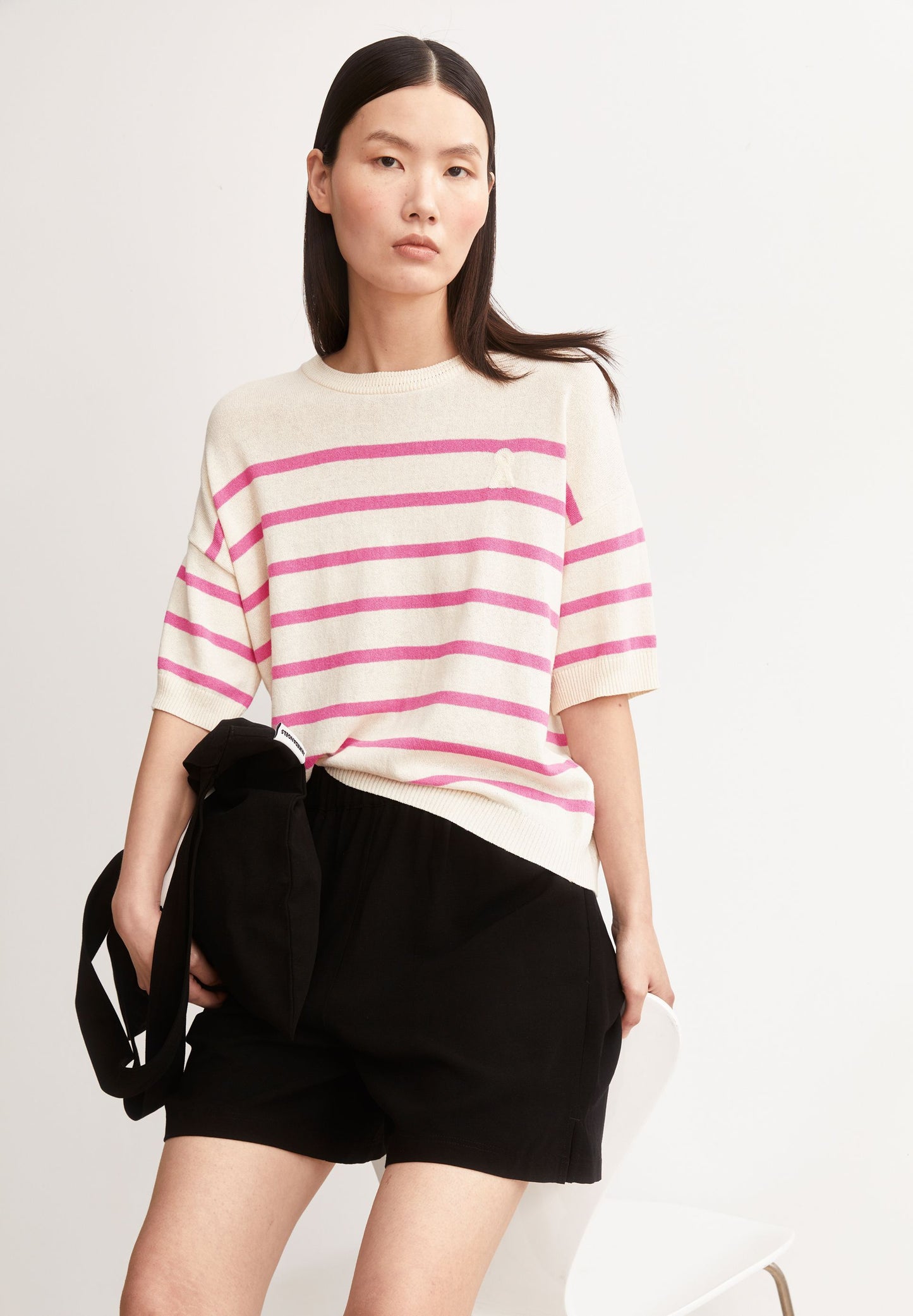 Striped Linen Blend Sweater (Undyed-washed B)