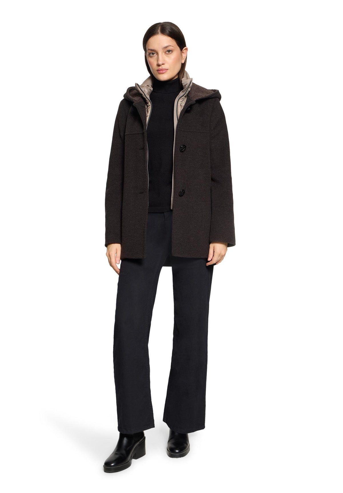Wolljacke (Dark Brown Mela)