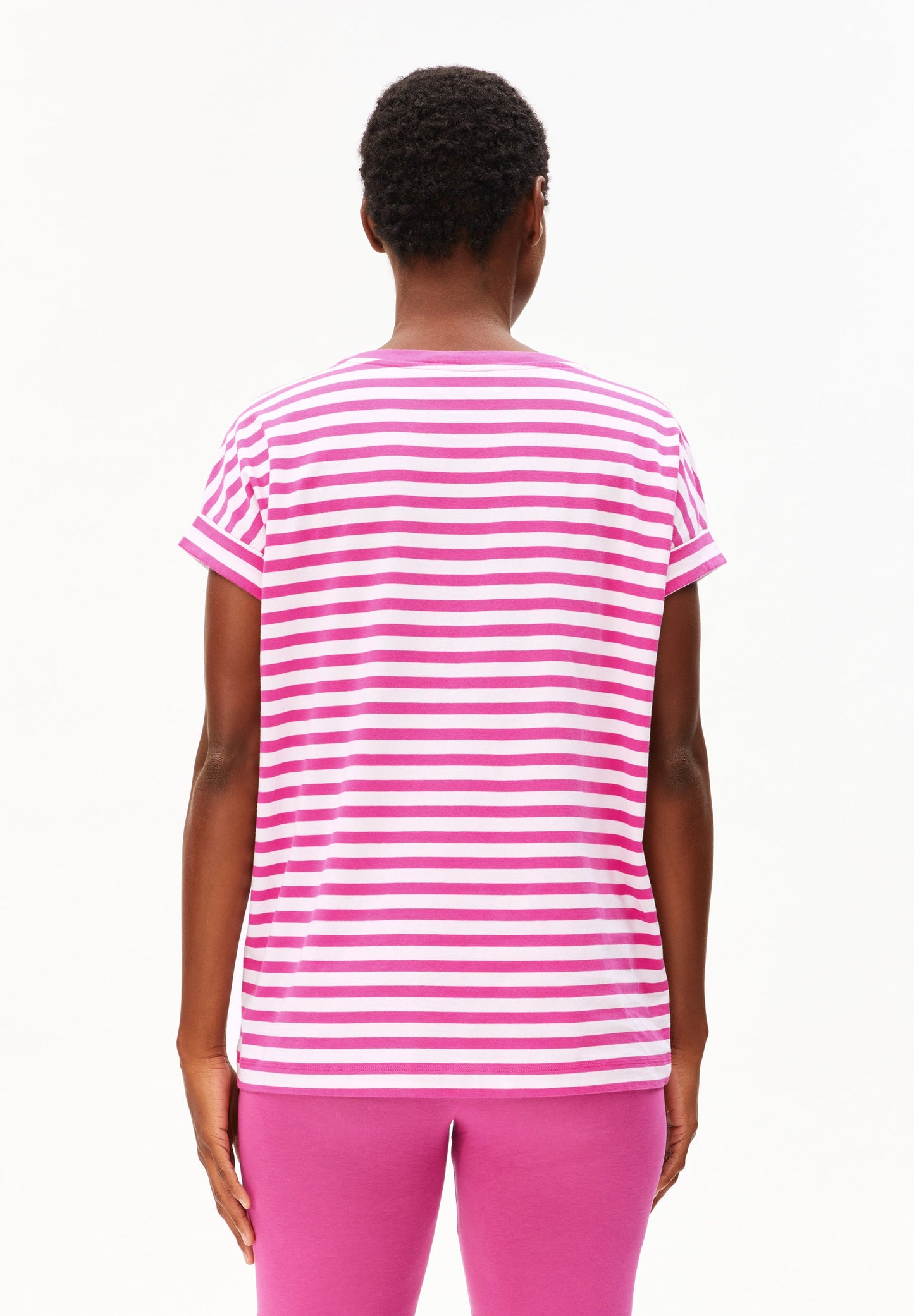 Idaara Stripe T-shirt (White-very Berr)