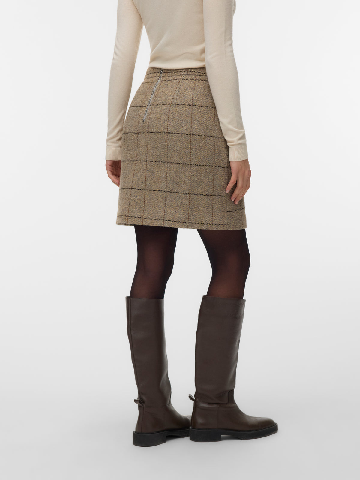 Vmgemma Hw Above Knee Wool Blend Skirt (Light Grey)