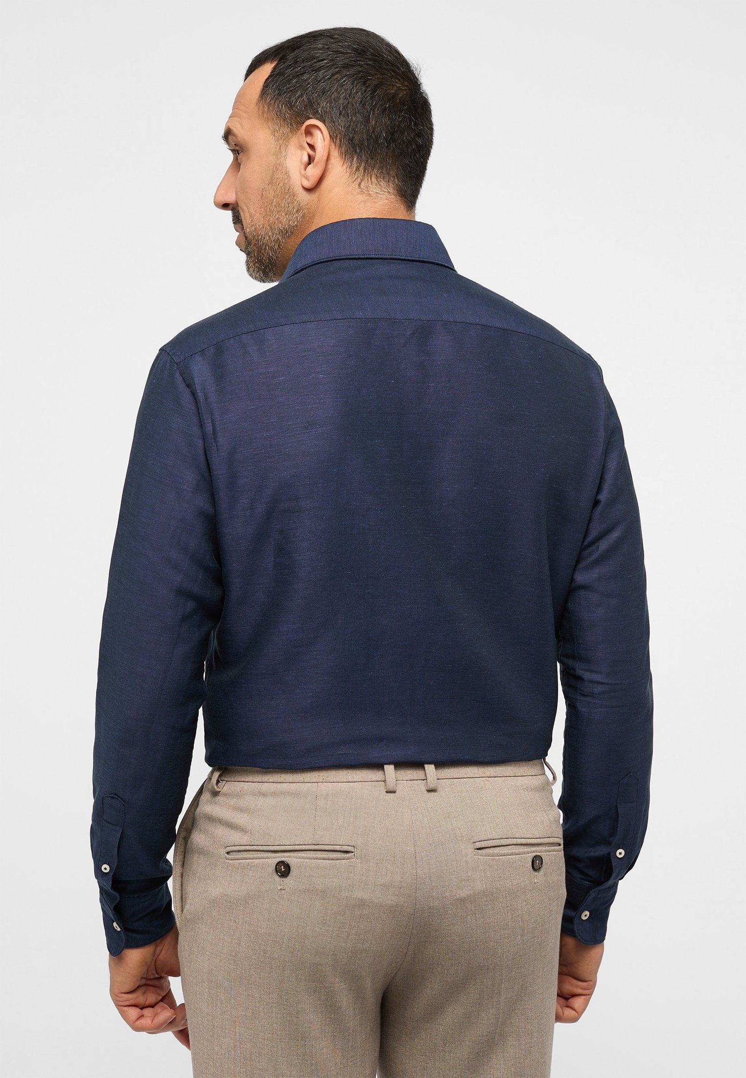 Linen Shirt Twill Langarm (Marine)