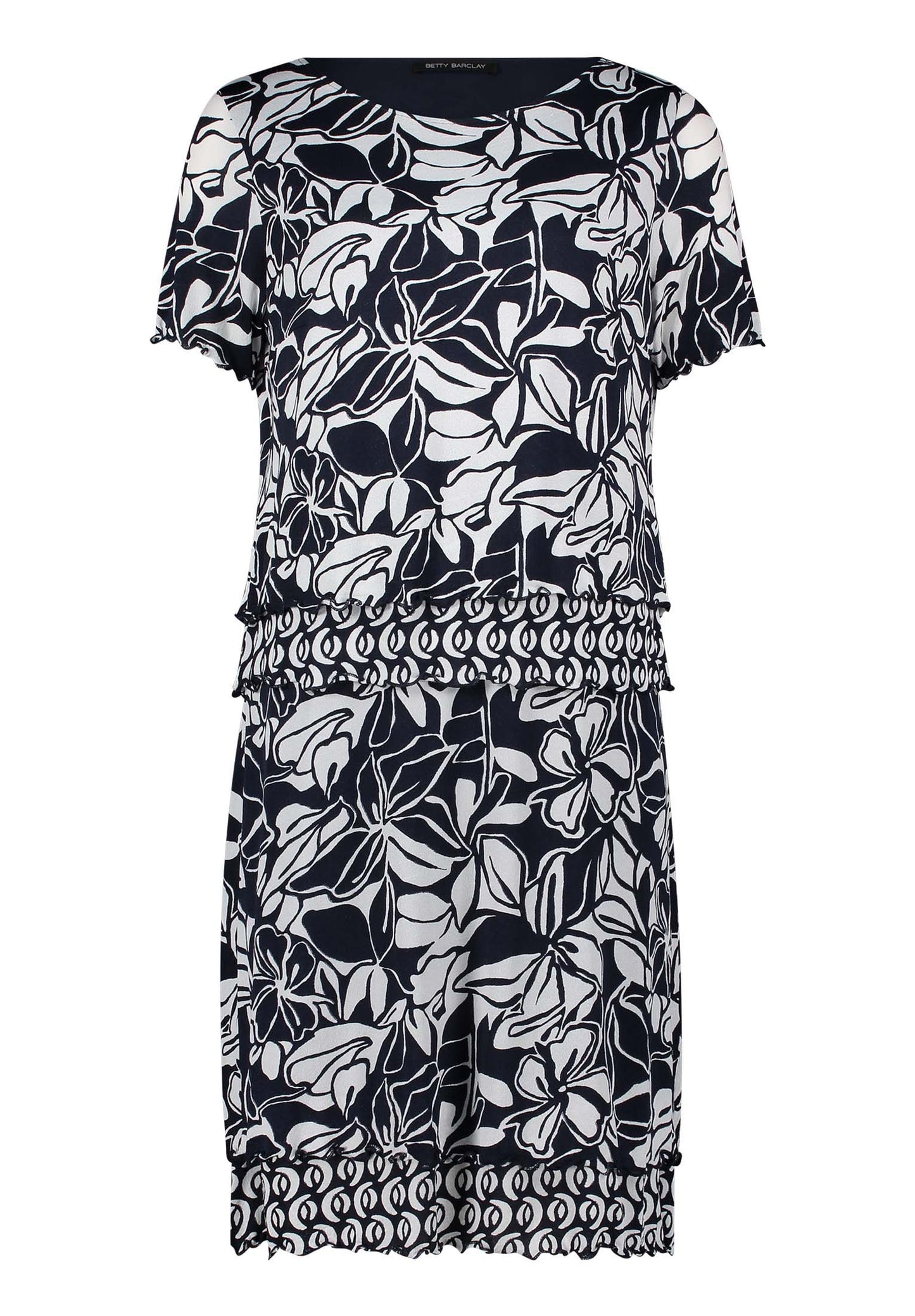 Stufenkleid (Dark Blue/cream)