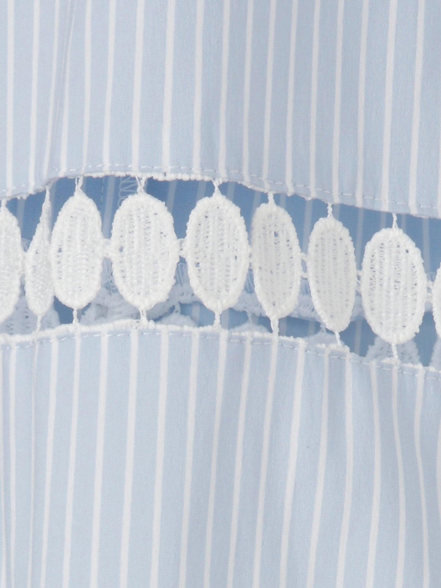 Bluse Rundhals 1/1 Arm Streifen (Powder Blue/w)
