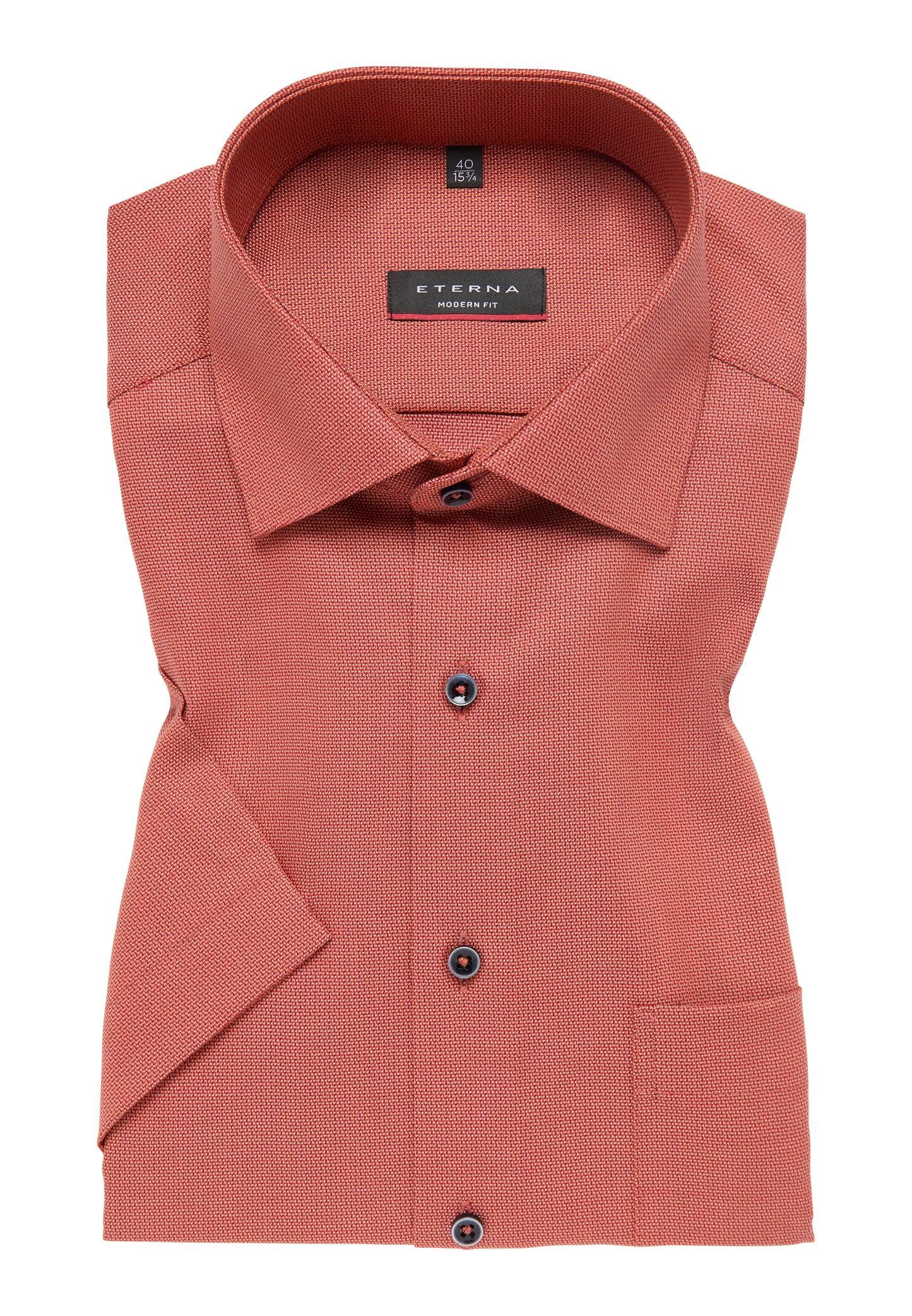 ETERNA strukturiertes Kurzarmhemd MODERN FIT (Chianti)