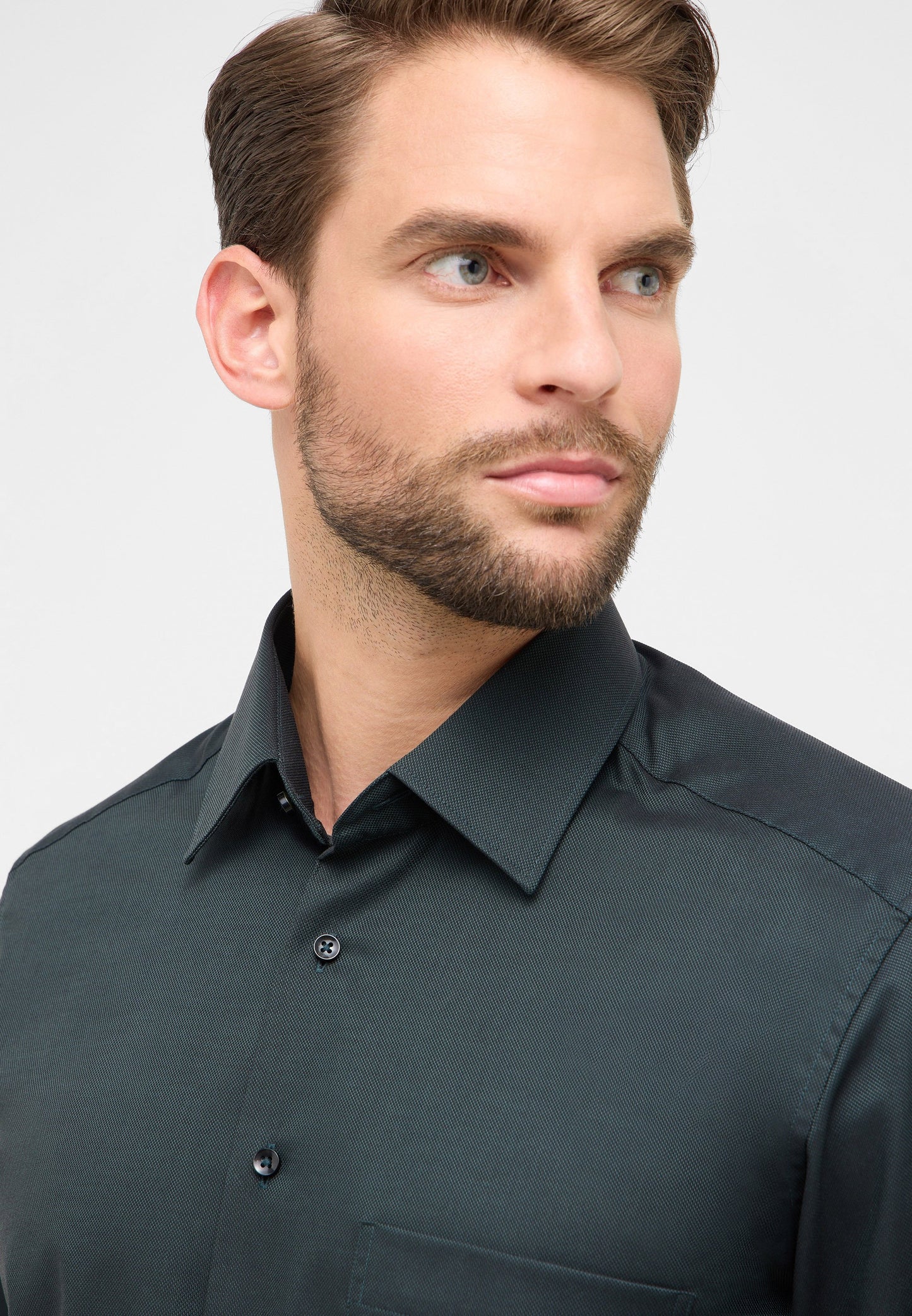 Hemd Natté Langarm (Dunkelgrün)