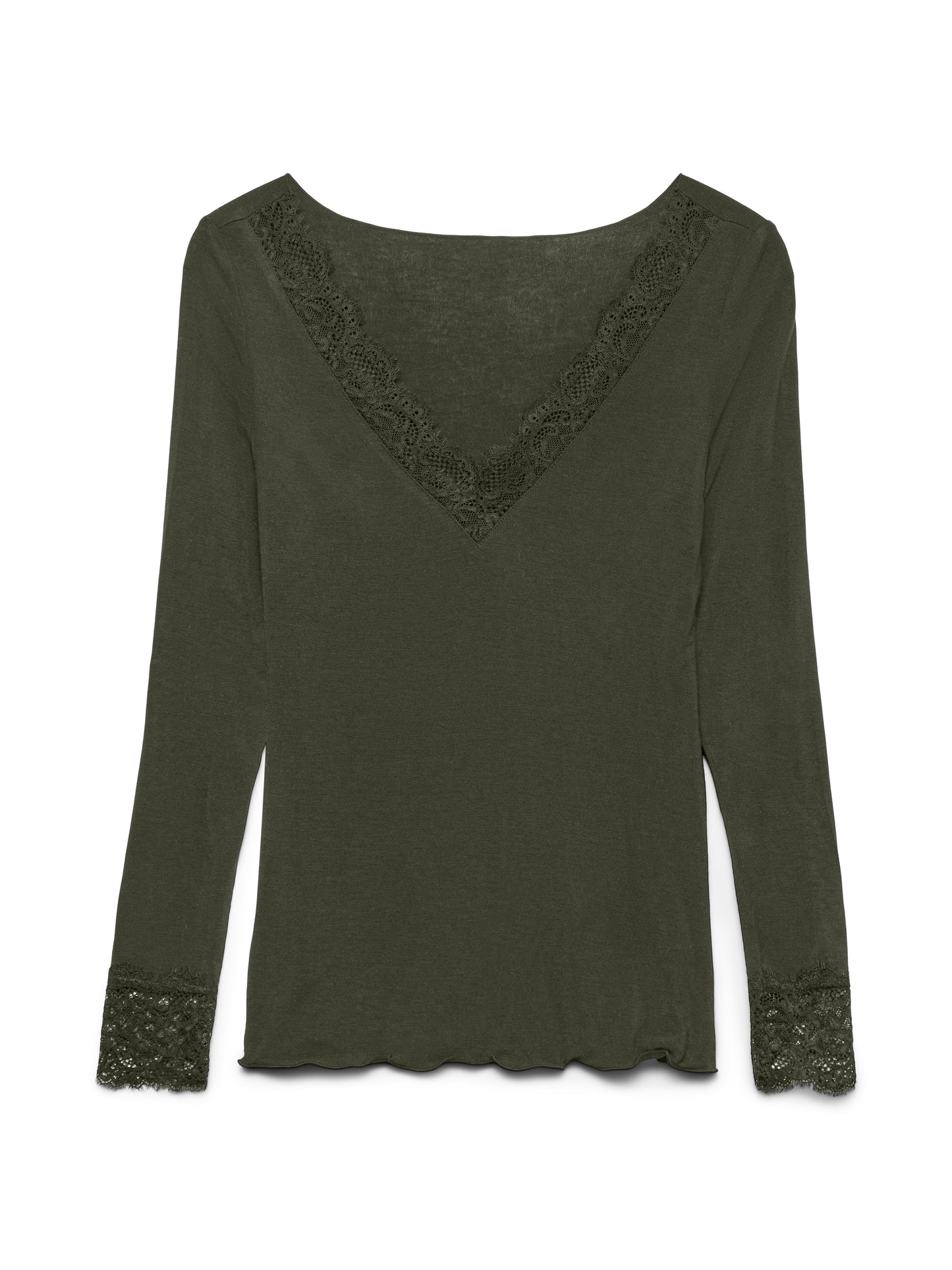 Vmskye Ls V-neck Lace Top Jrs Noos (Forest Night)