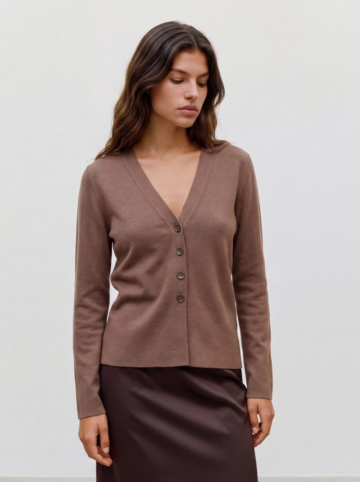 Vmmille Ls V-neck Cardigan Noos (Cocoa Brown)