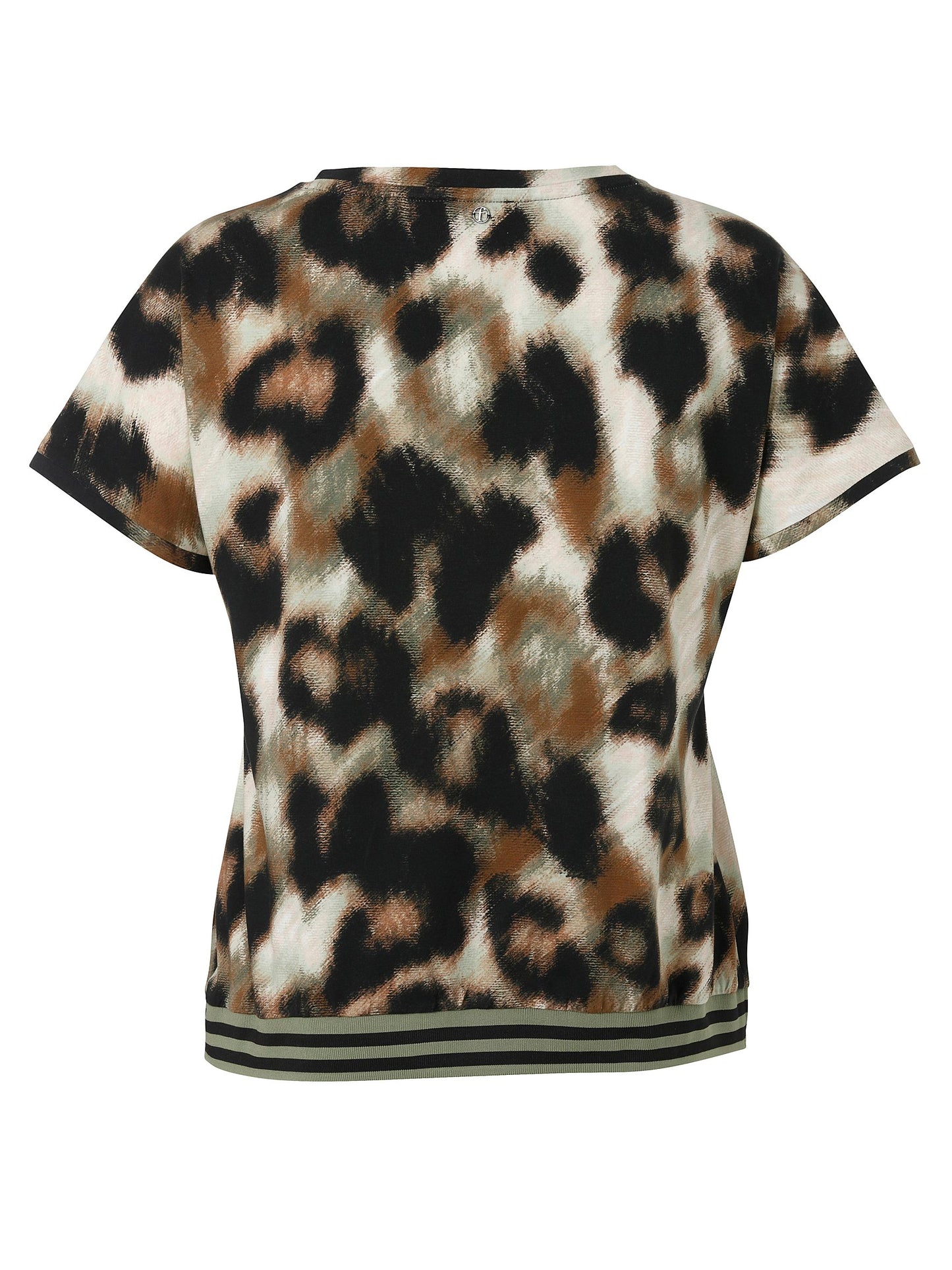T-Shirt Rundhals ohne Arm Druck (Black Multicolor)