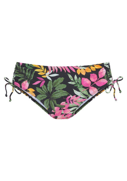 VIVANCE Bikinihose mit Raffung (Black-print)