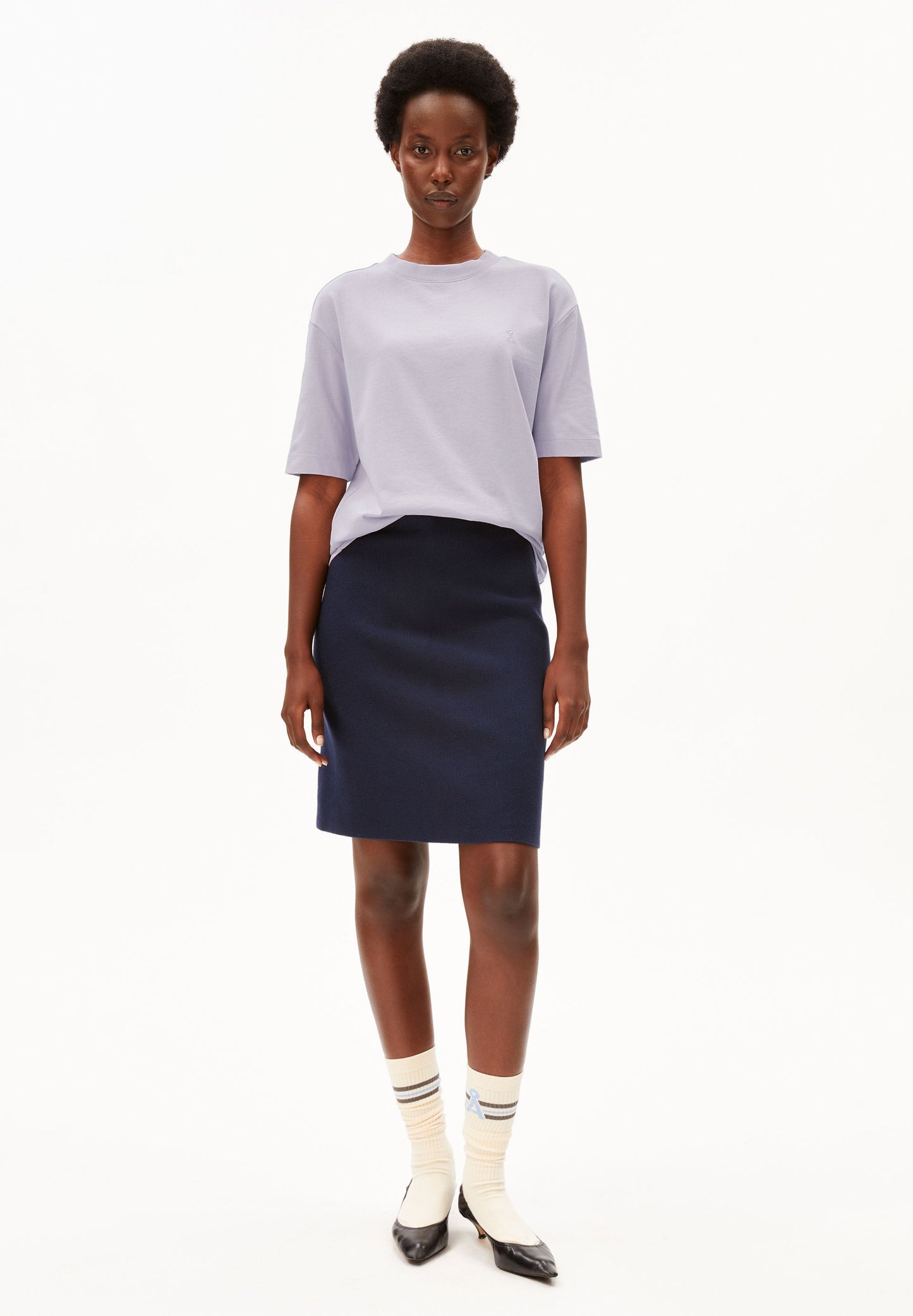 Compact Knit Skirt (Tinted Navy)