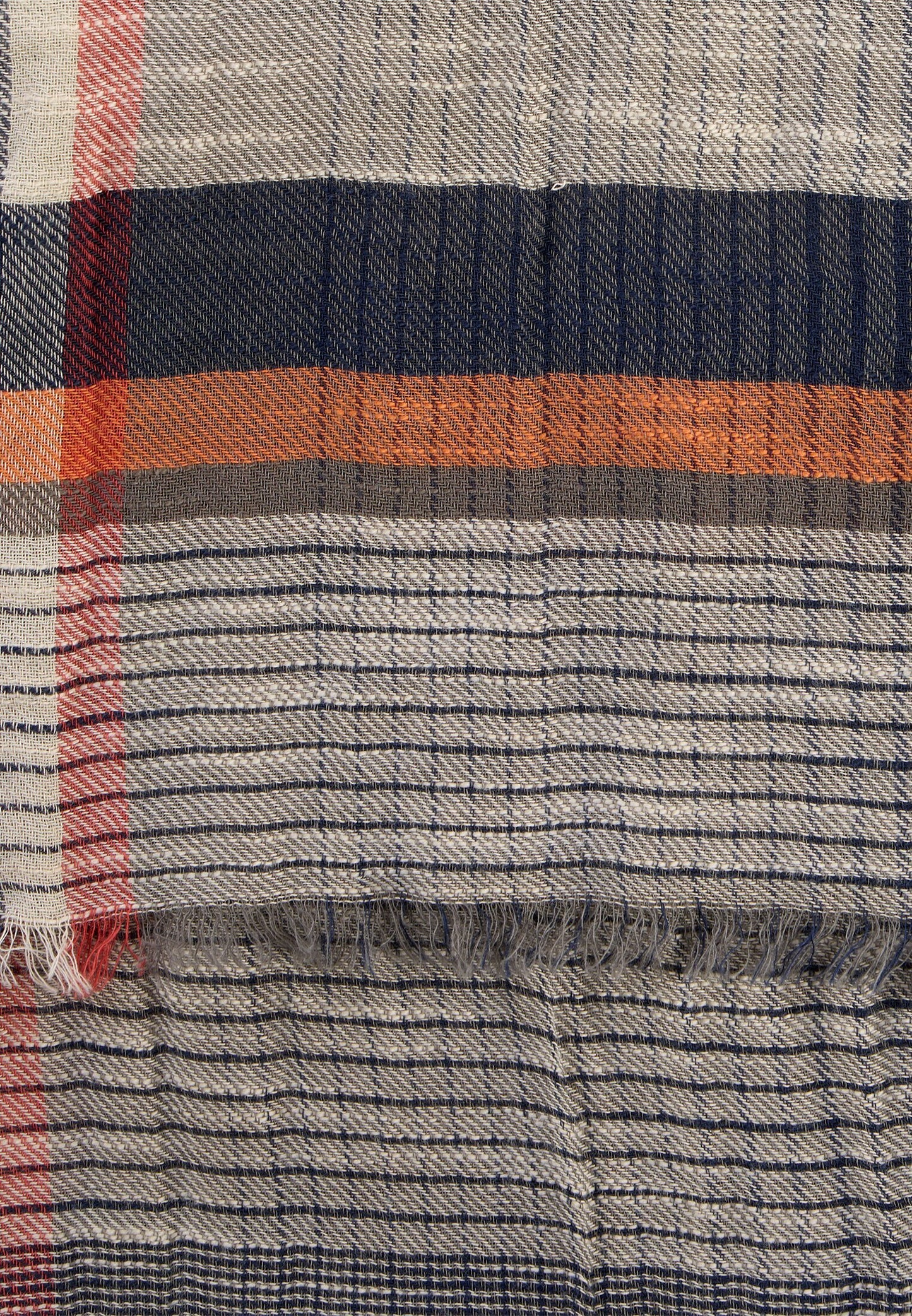 Multicolour Webschal aus Baumwoll-Twill (Burned Orange)