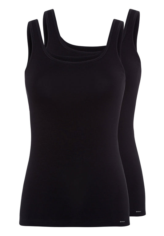 Skiny Damen Tanktop Doppelpack Cotton Advantage (Black)