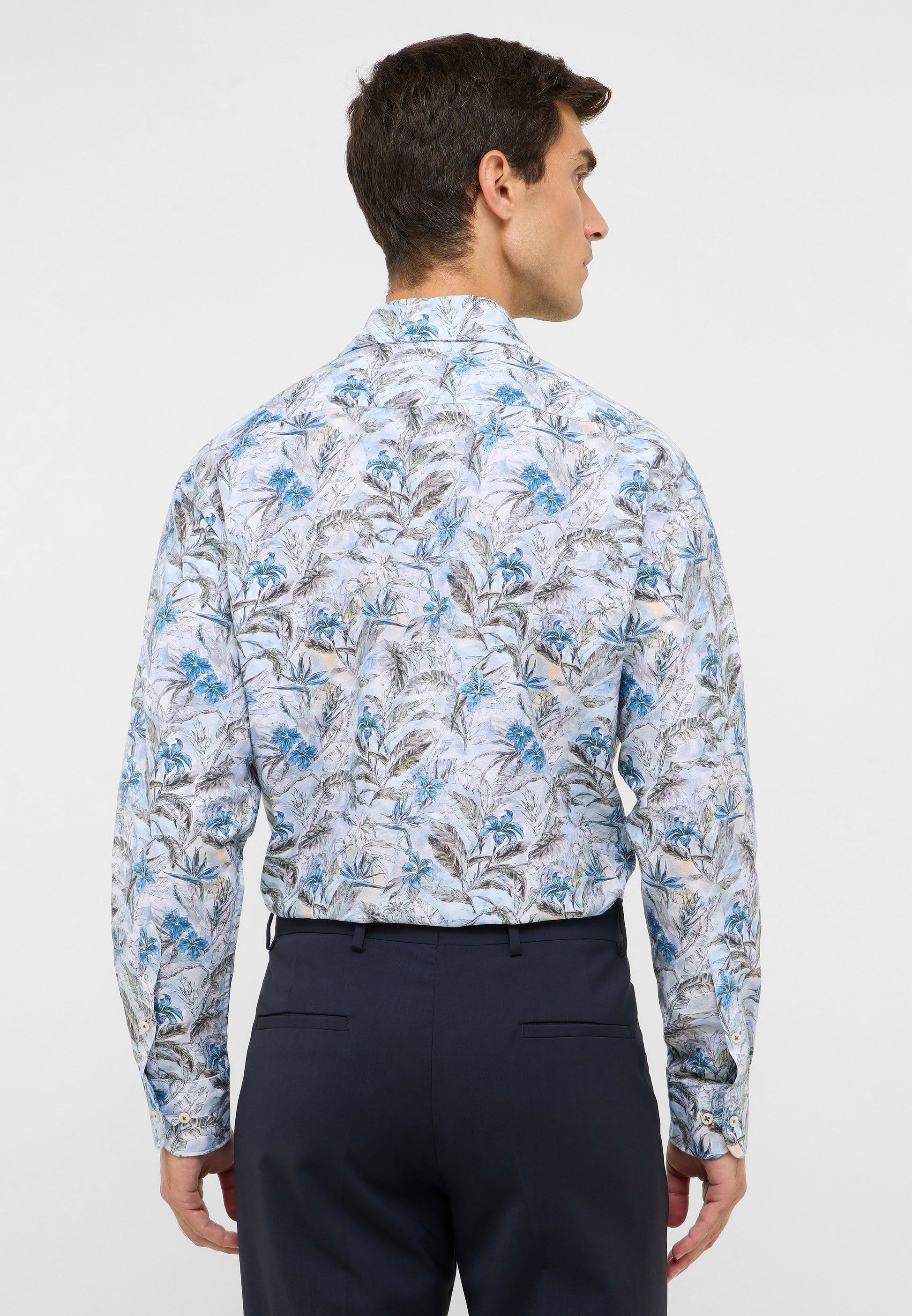 Linen Shirt Twill Langarm (Blau)
