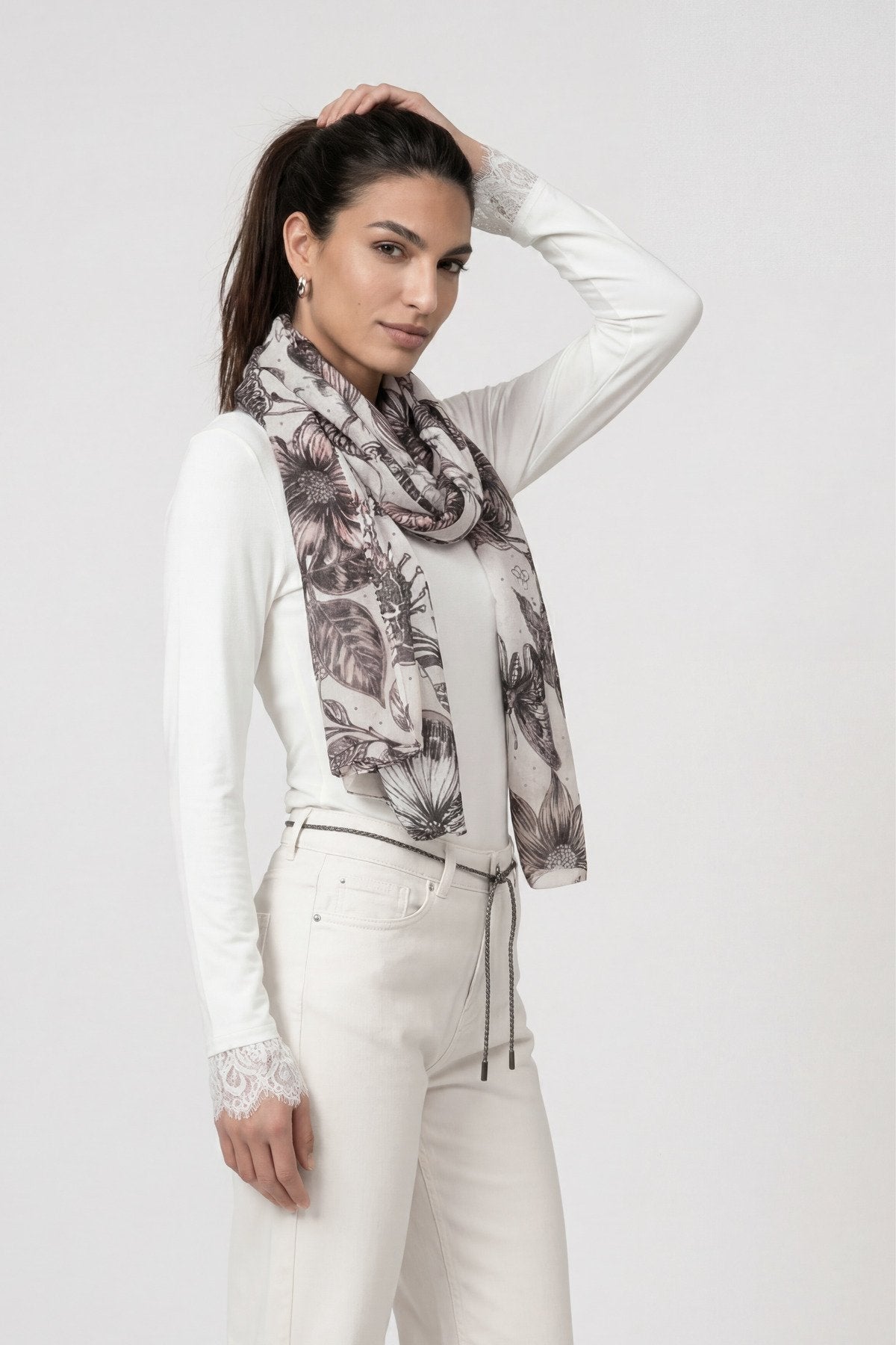 Schal (Taupe Gemustert)