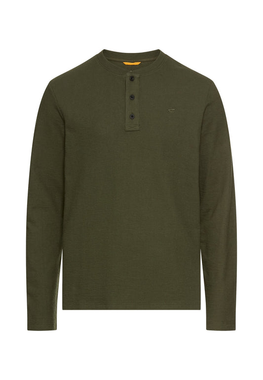 Henleyshirt aus reiner Baumwolle (Forest Green)