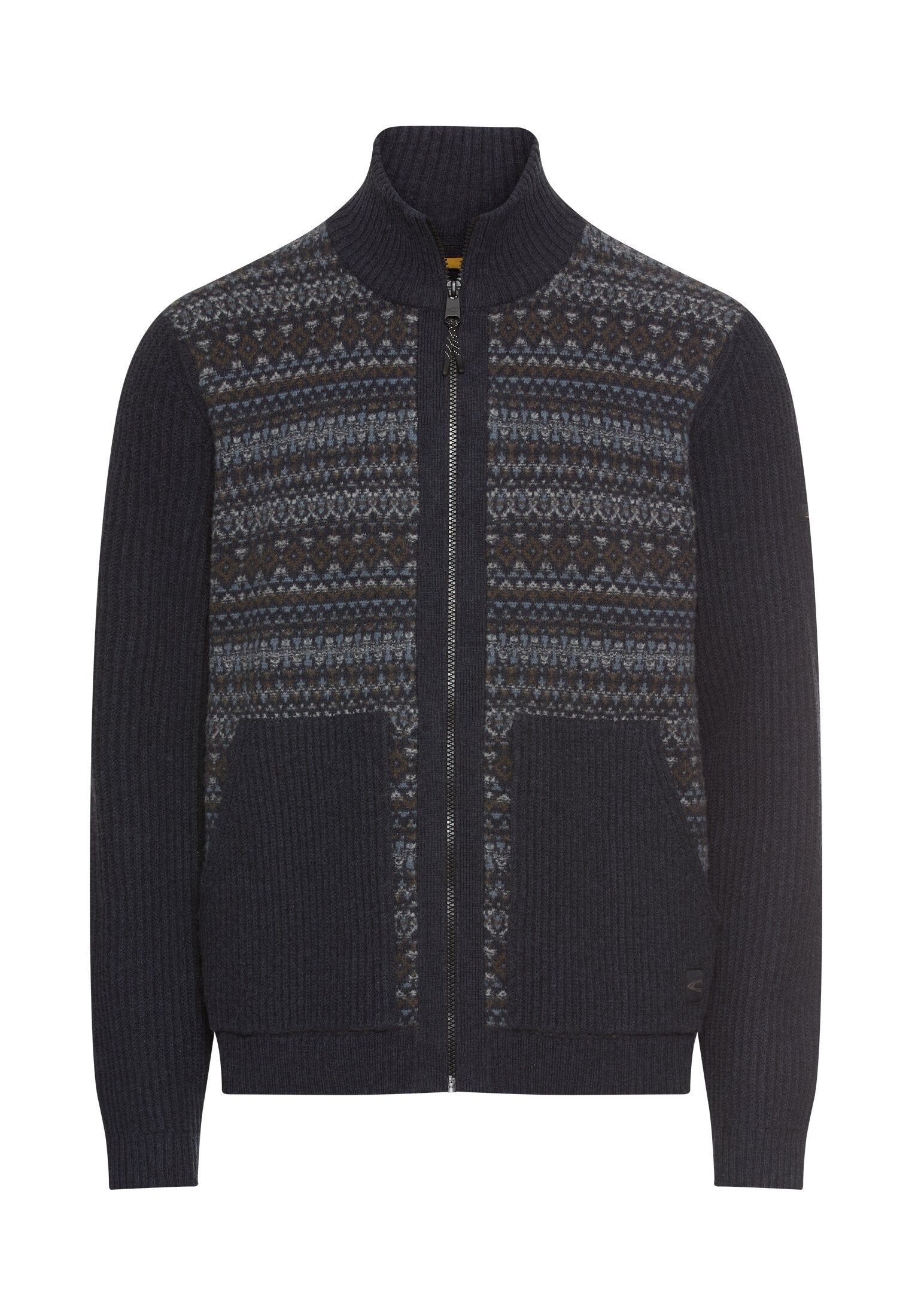Strickjacke mit Stehkragen (Dark Navy)