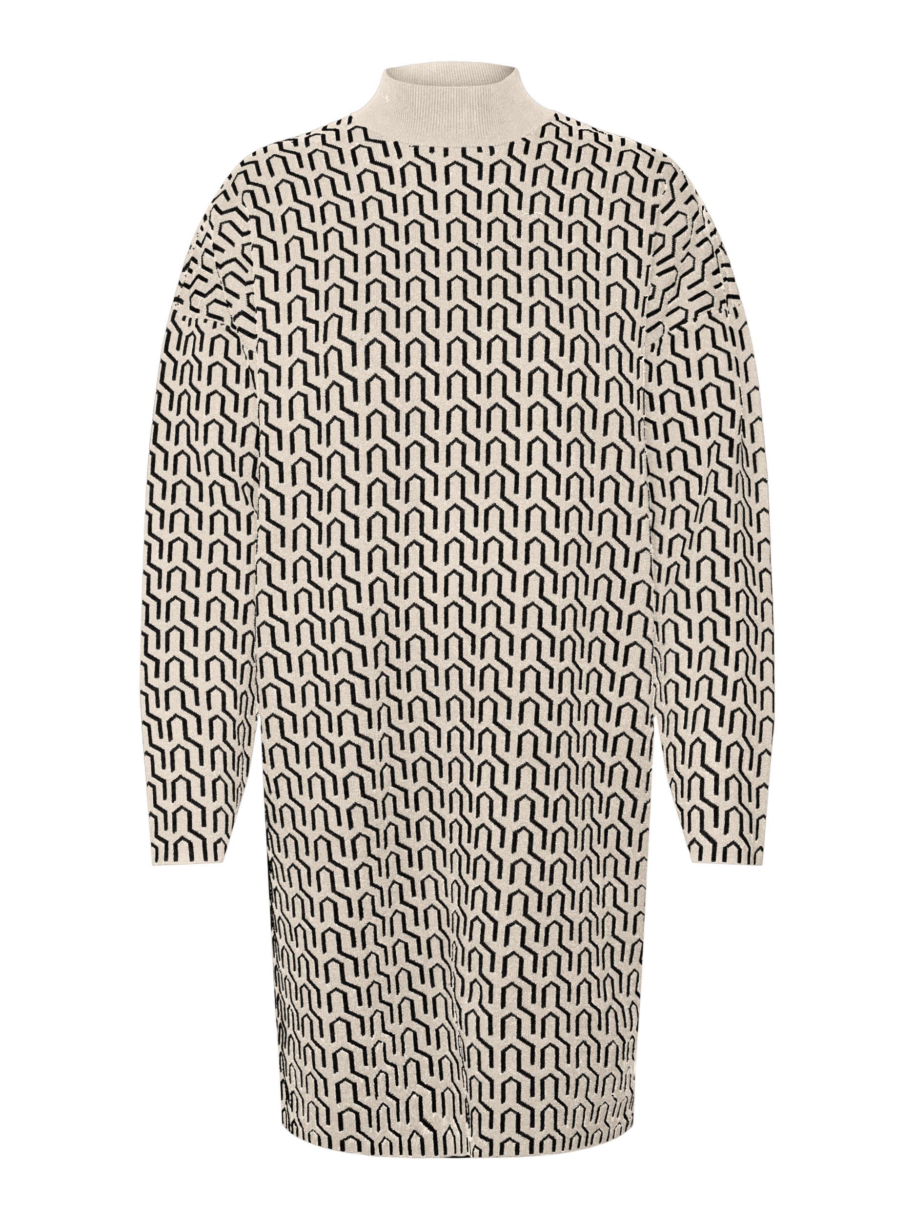 Vmgoldneedle Art Ls Short H Nk Dress Lcs (Black/w Bi)