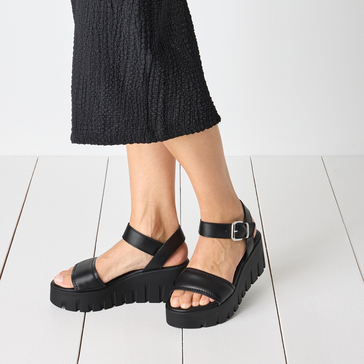 Sandalette (Black Leather)